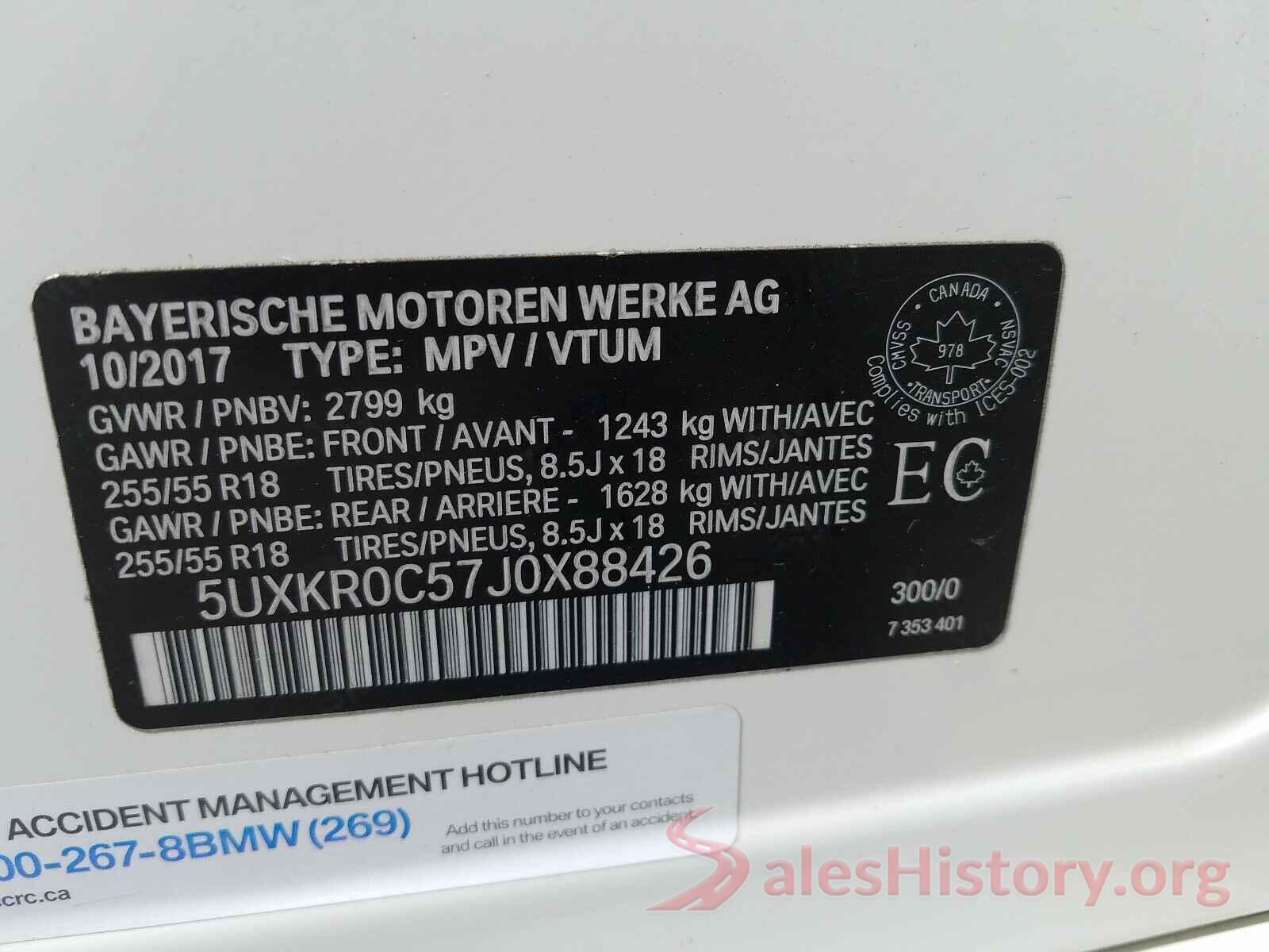 5UXKR0C57J0X88426 2018 BMW X5