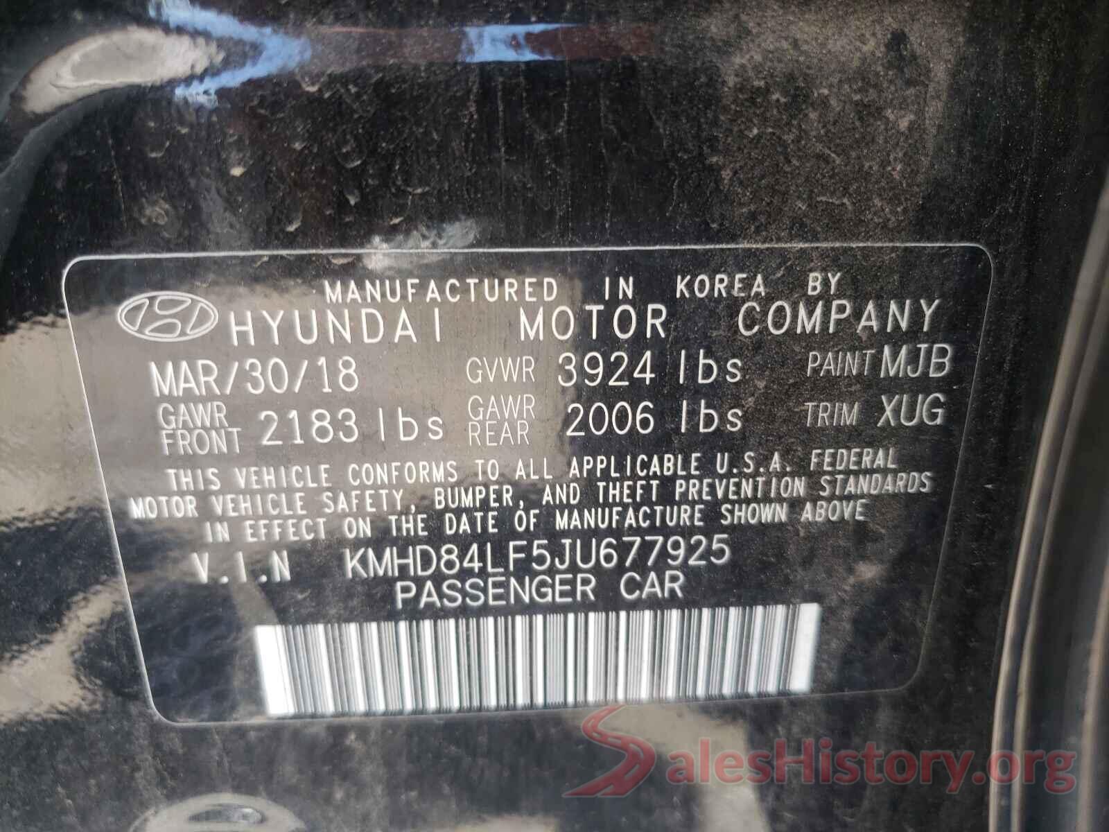 KMHD84LF5JU677925 2018 HYUNDAI ELANTRA