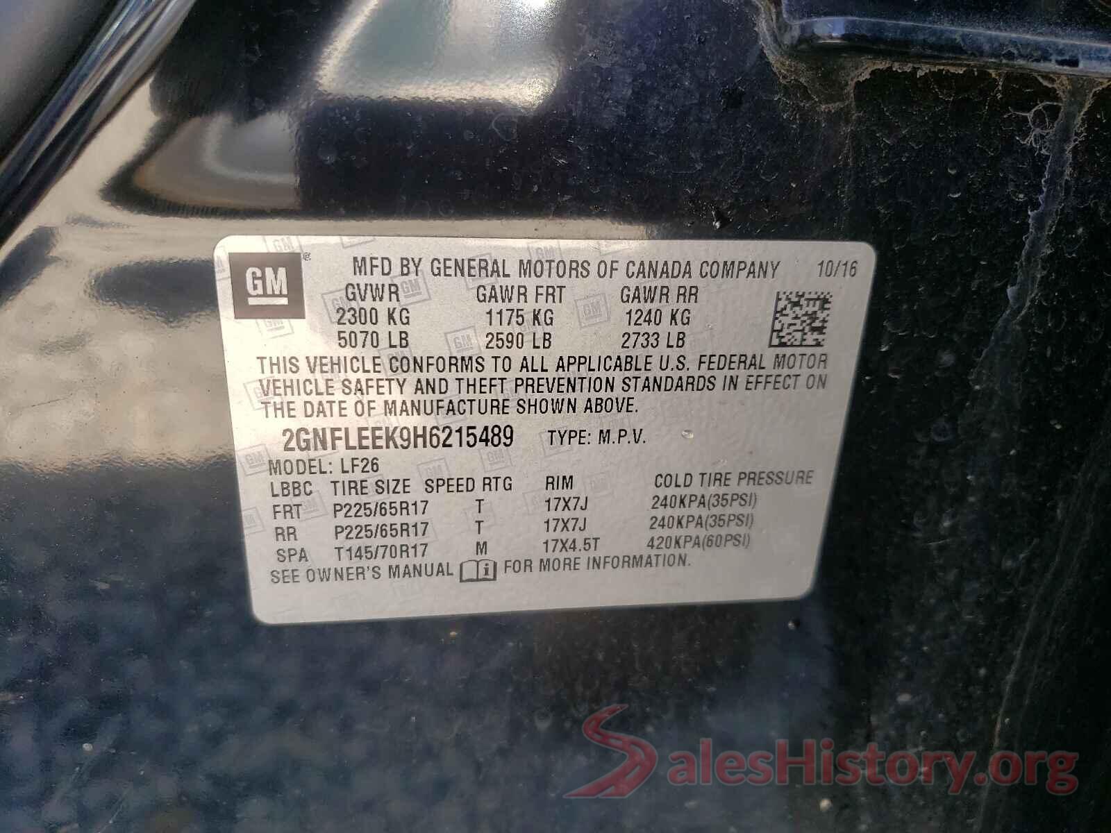 2GNFLEEK9H6215489 2017 CHEVROLET EQUINOX