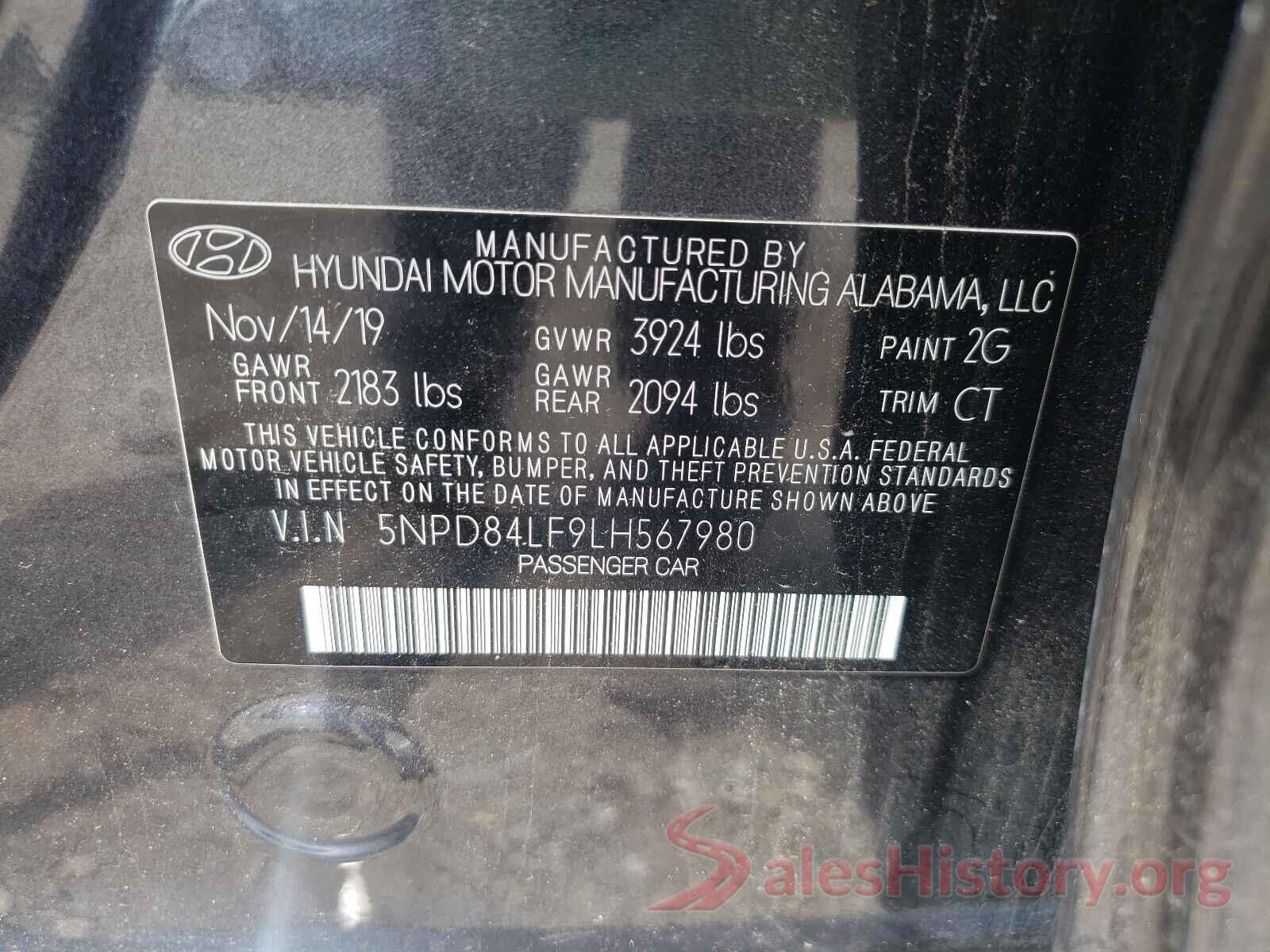 5NPD84LF9LH567980 2020 HYUNDAI ELANTRA