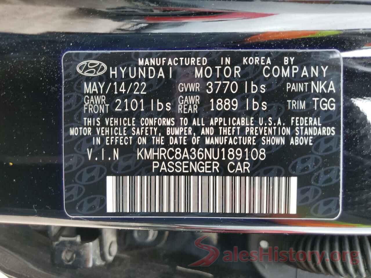 KMHRC8A36NU189108 2022 HYUNDAI VENUE