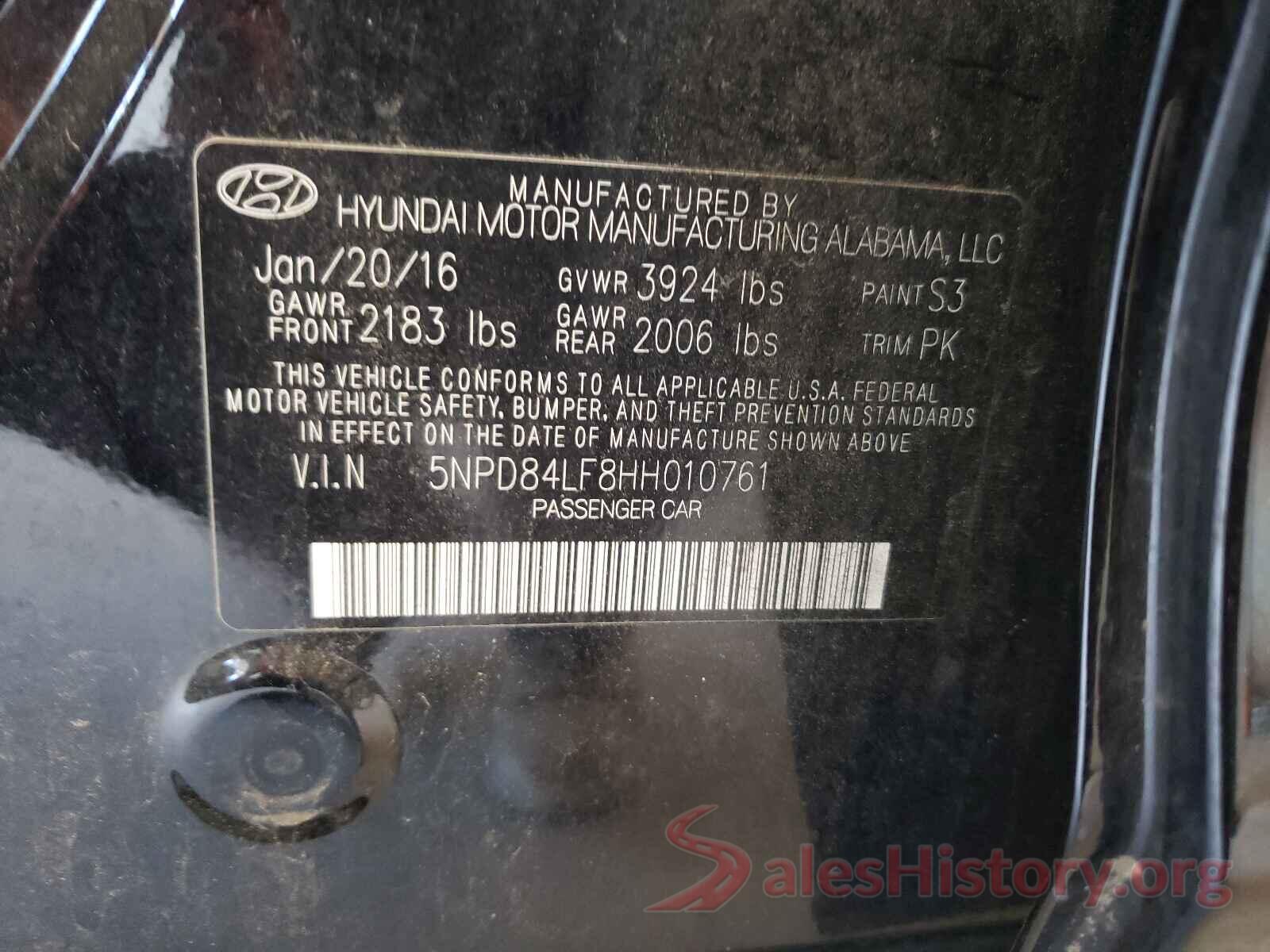 5NPD84LF8HH010761 2017 HYUNDAI ELANTRA