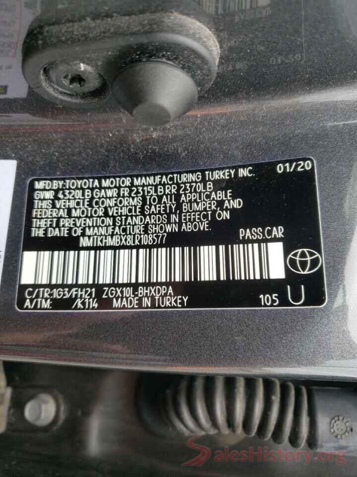 NMTKHMBX8LR108577 2020 TOYOTA C-HR