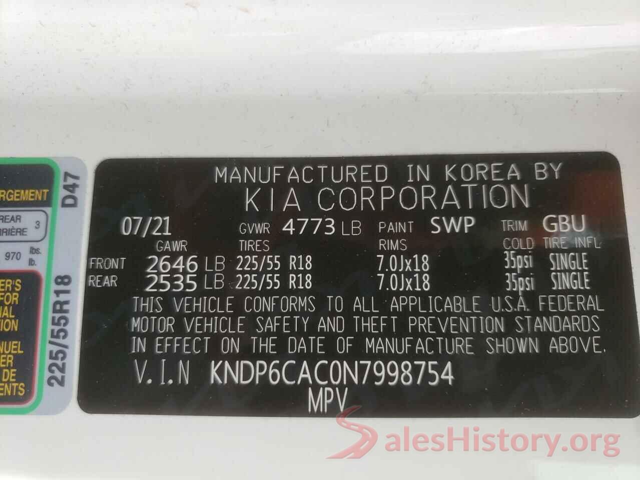 KNDP6CAC0N7998754 2022 KIA SPORTAGE