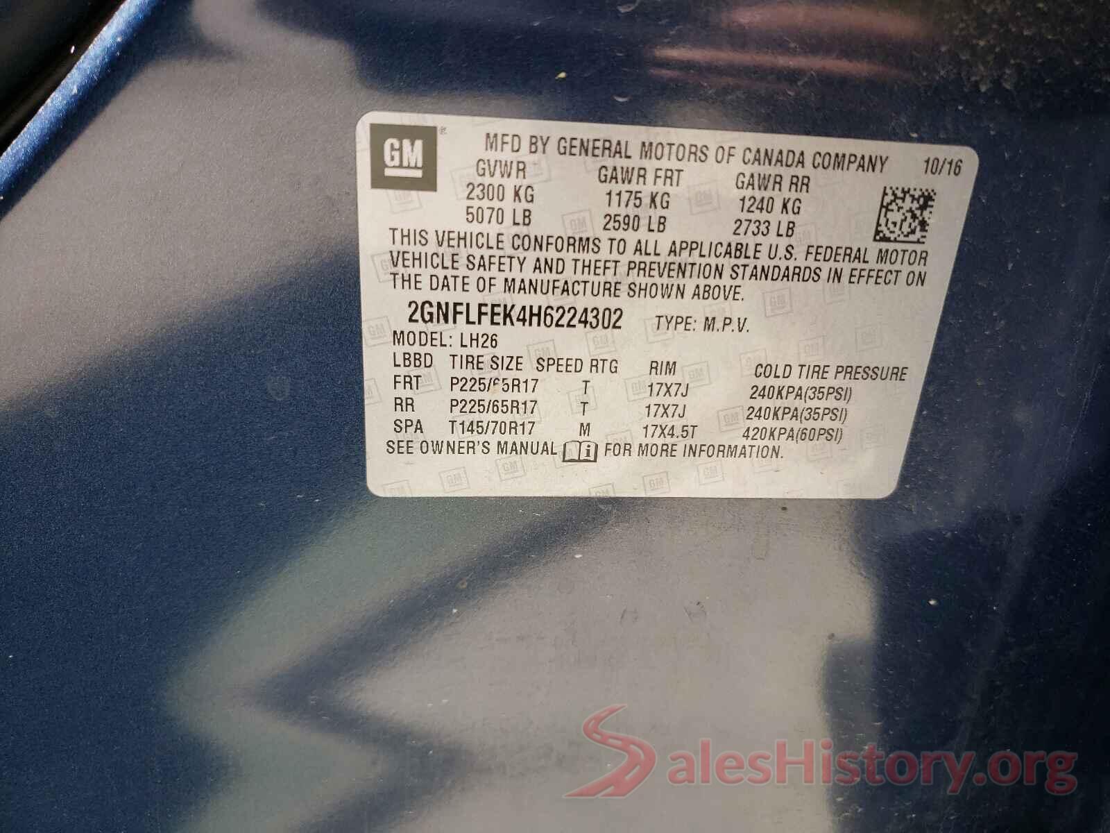 2GNFLFEK4H6224302 2017 CHEVROLET EQUINOX