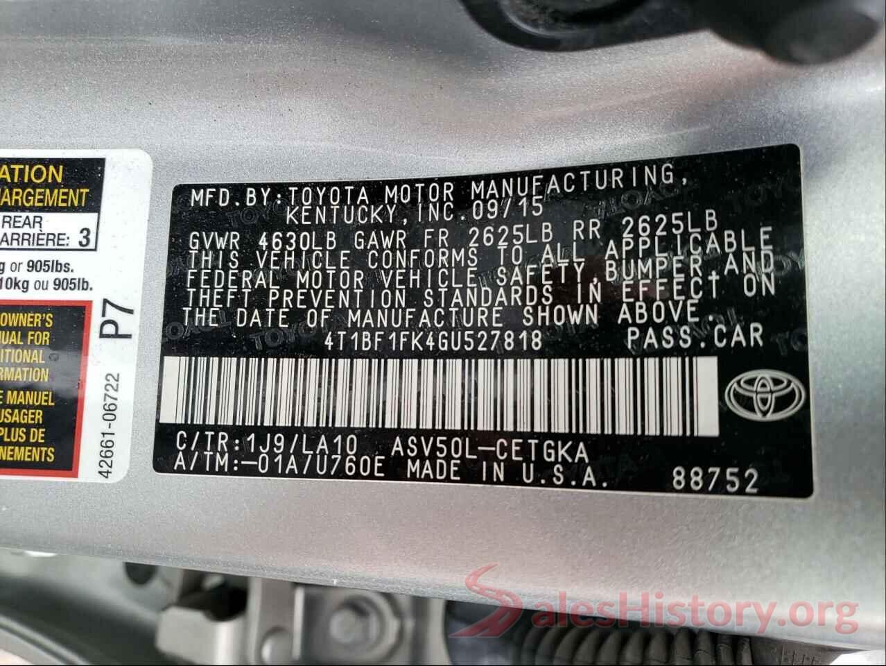 4T1BF1FK4GU527818 2016 TOYOTA CAMRY