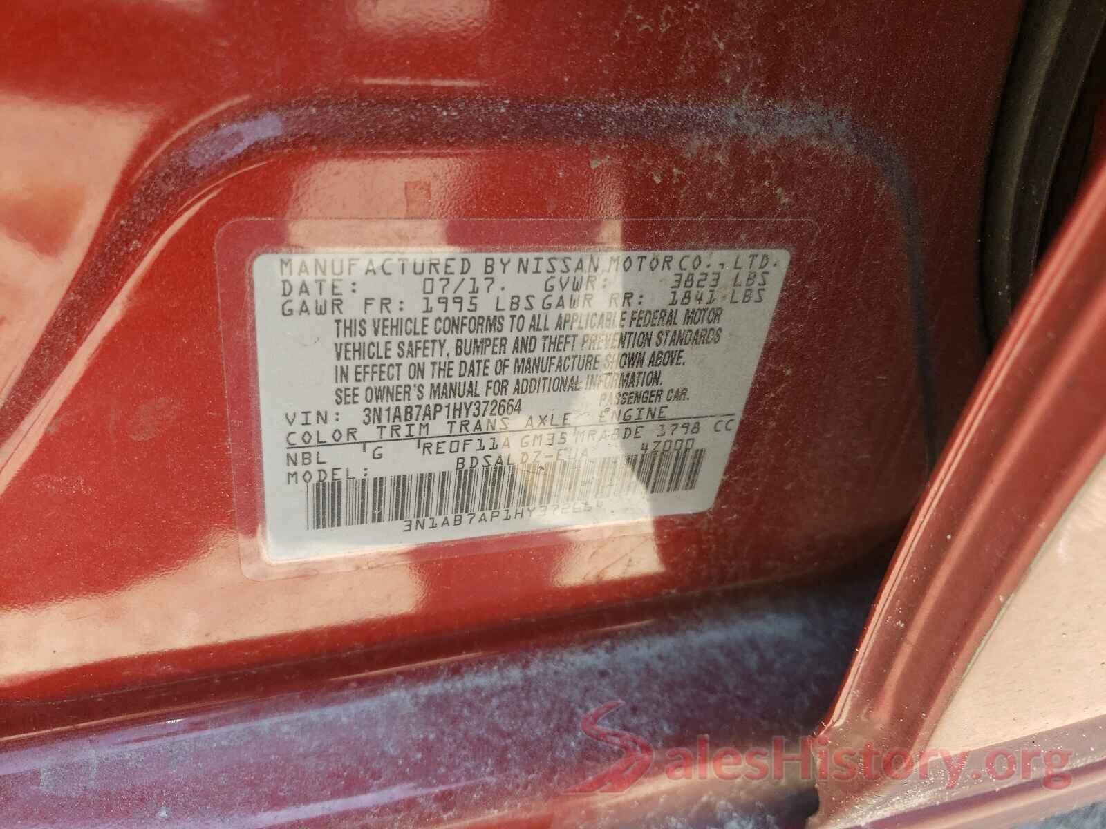 3N1AB7AP1HY372664 2017 NISSAN SENTRA