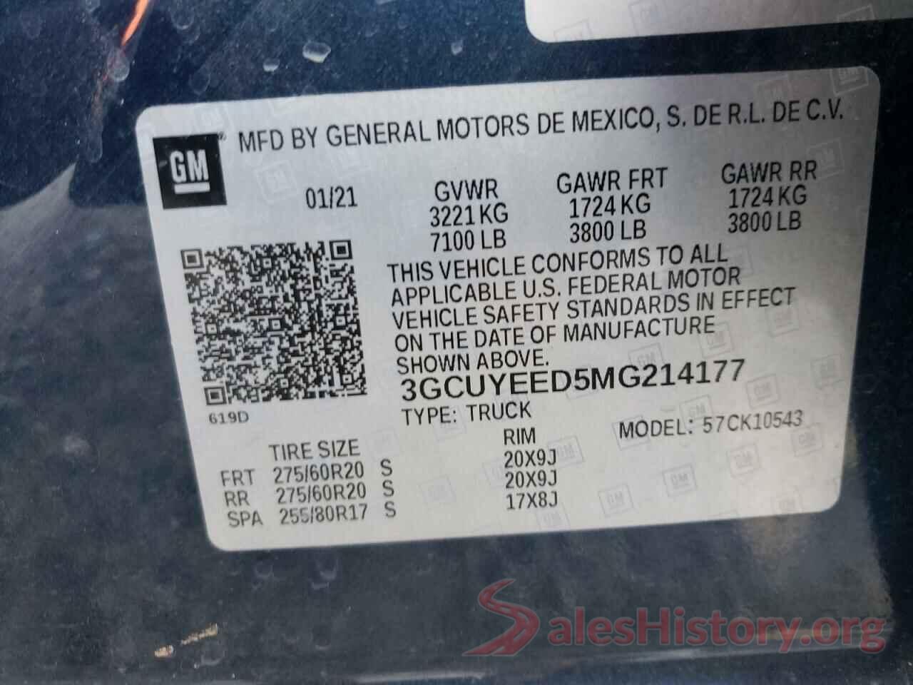 3GCUYEED5MG214177 2021 CHEVROLET SILVERADO