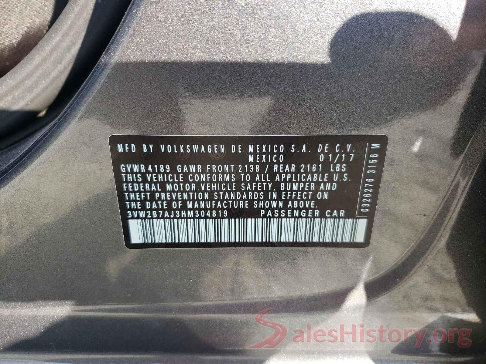 3VW2B7AJ3HM304819 2017 VOLKSWAGEN JETTA