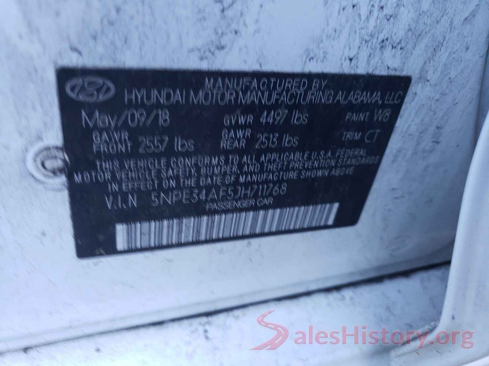 5NPE34AF5JH711768 2018 HYUNDAI SONATA