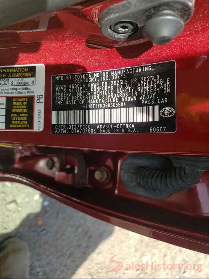 4T1BF1FK3GU505504 2016 TOYOTA CAMRY