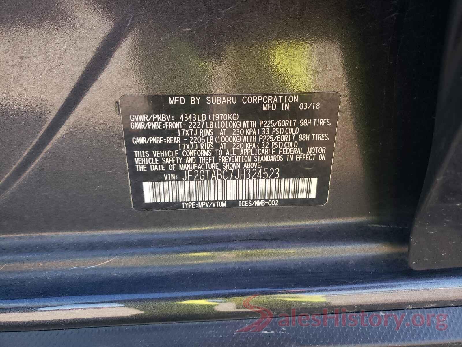 JF2GTABC7JH324523 2018 SUBARU CROSSTREK