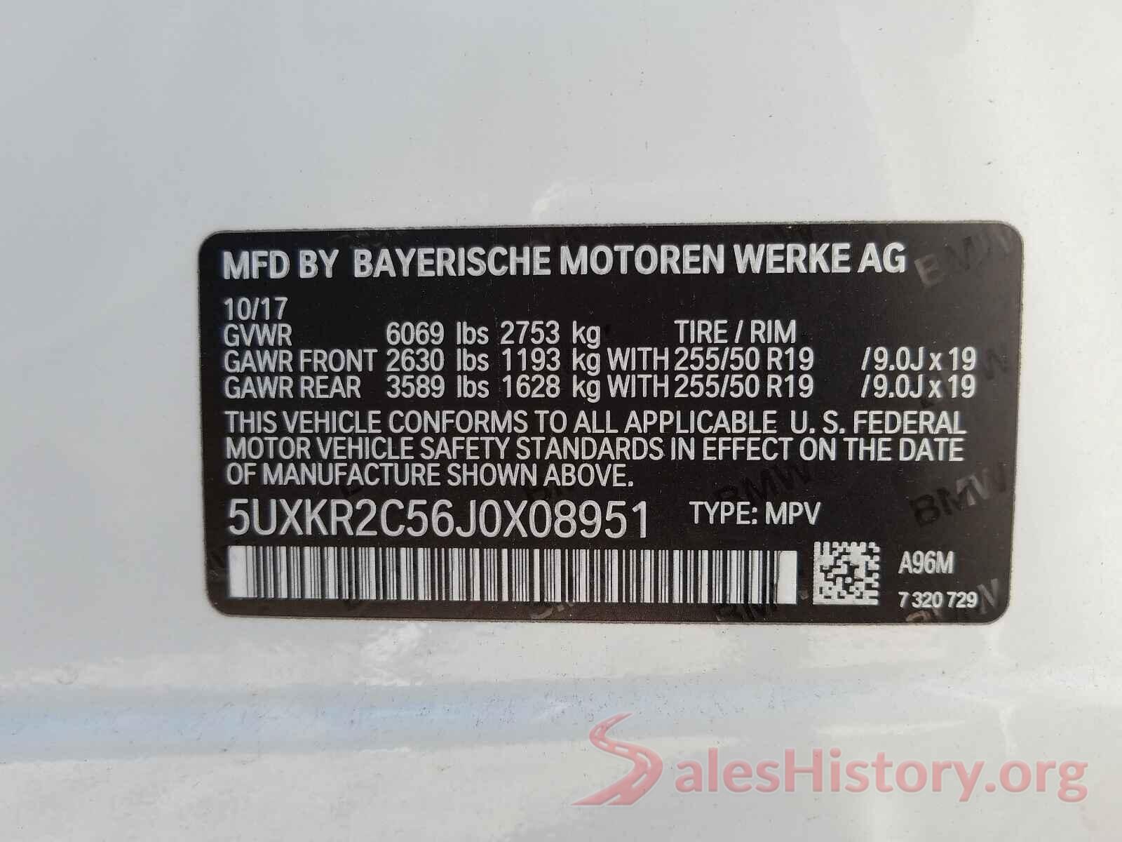 5UXKR2C56J0X08951 2018 BMW X5