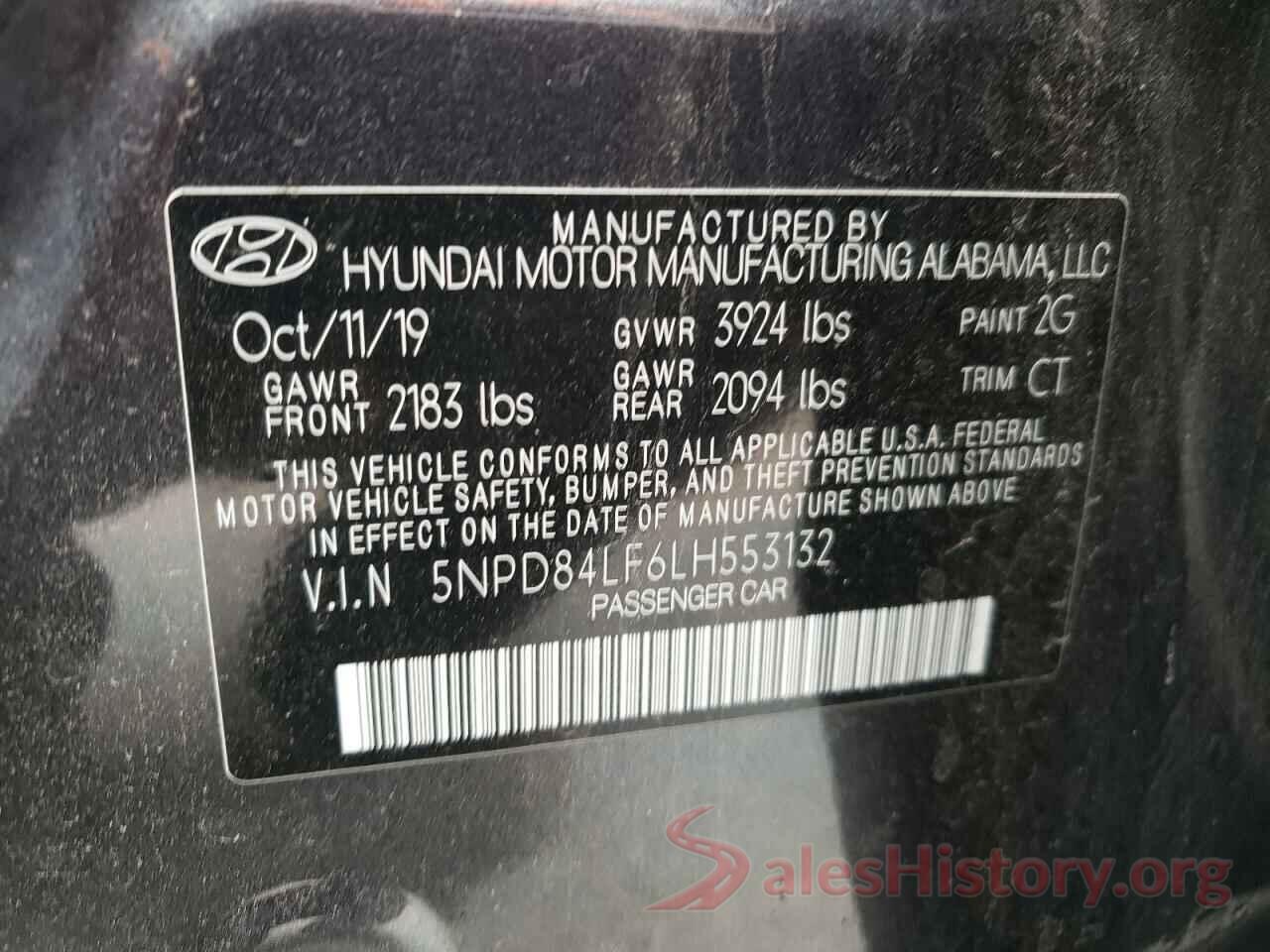 5NPD84LF6LH553132 2020 HYUNDAI ELANTRA