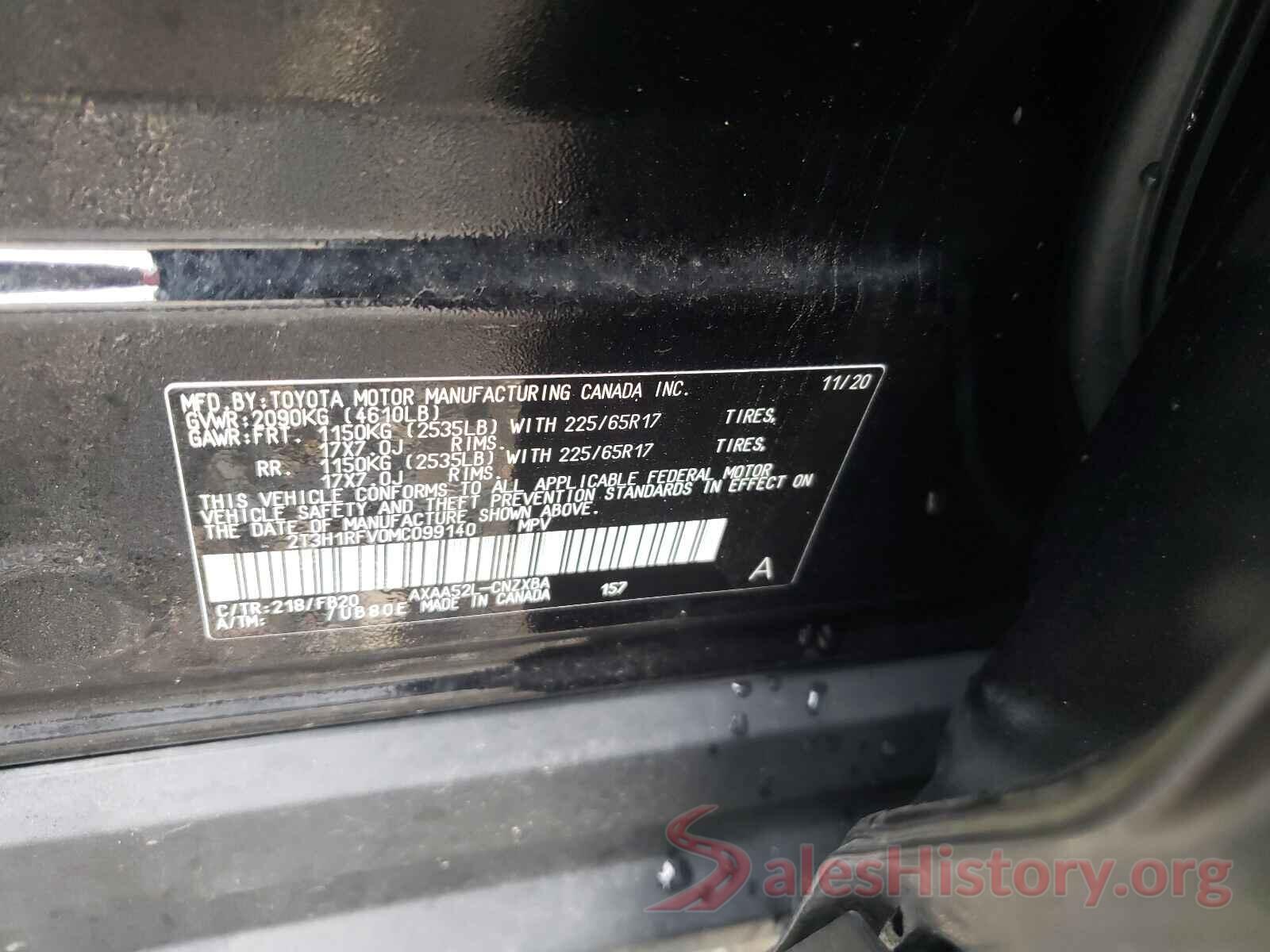 2T3H1RFV0MC099140 2021 TOYOTA RAV4