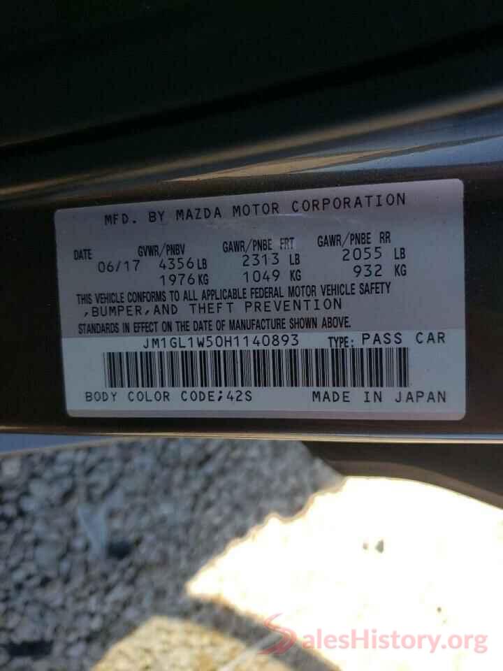 JM1GL1W50H1140893 2017 MAZDA 6