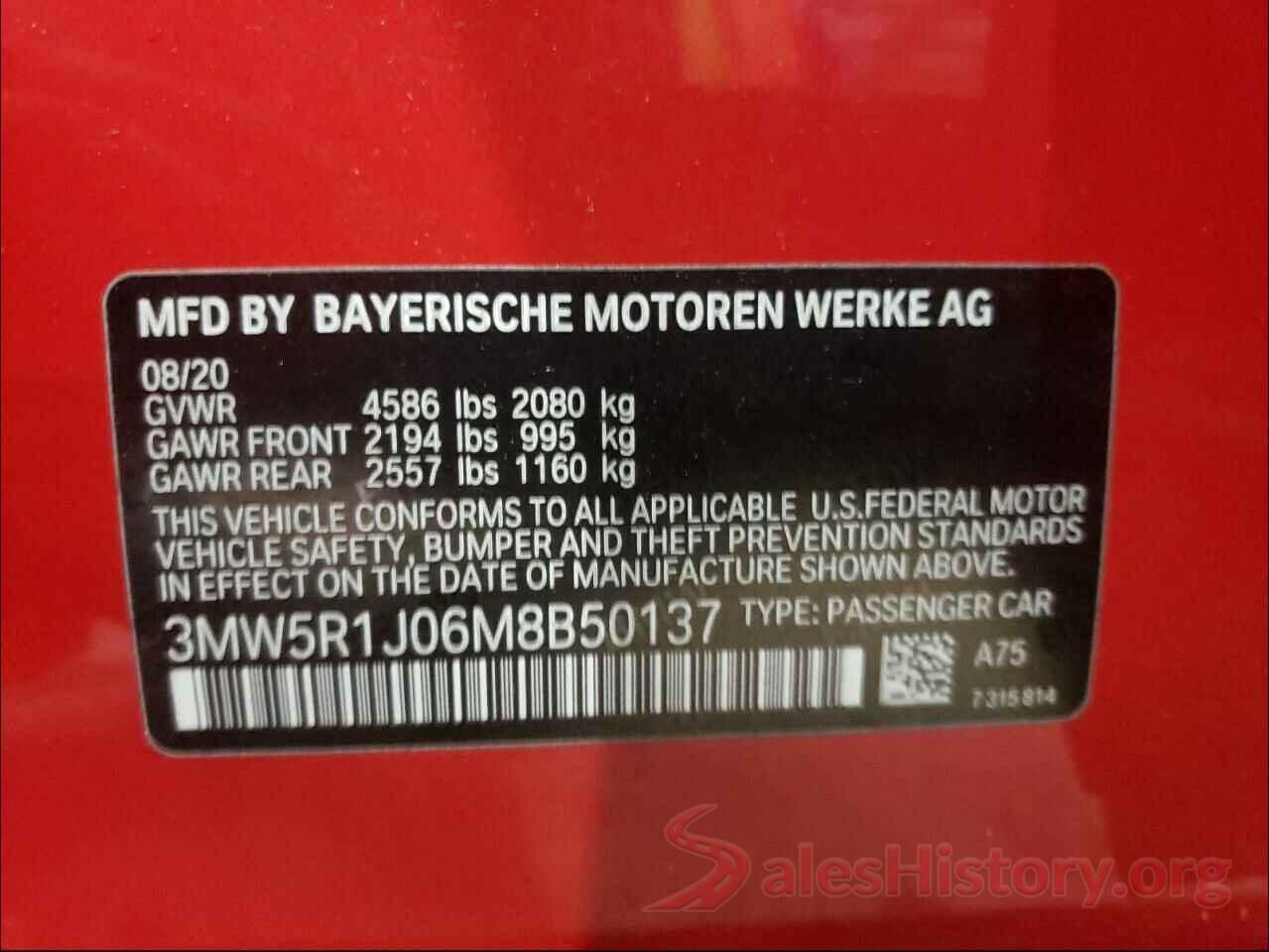 3MW5R1J06M8B50137 2021 BMW 3 SERIES