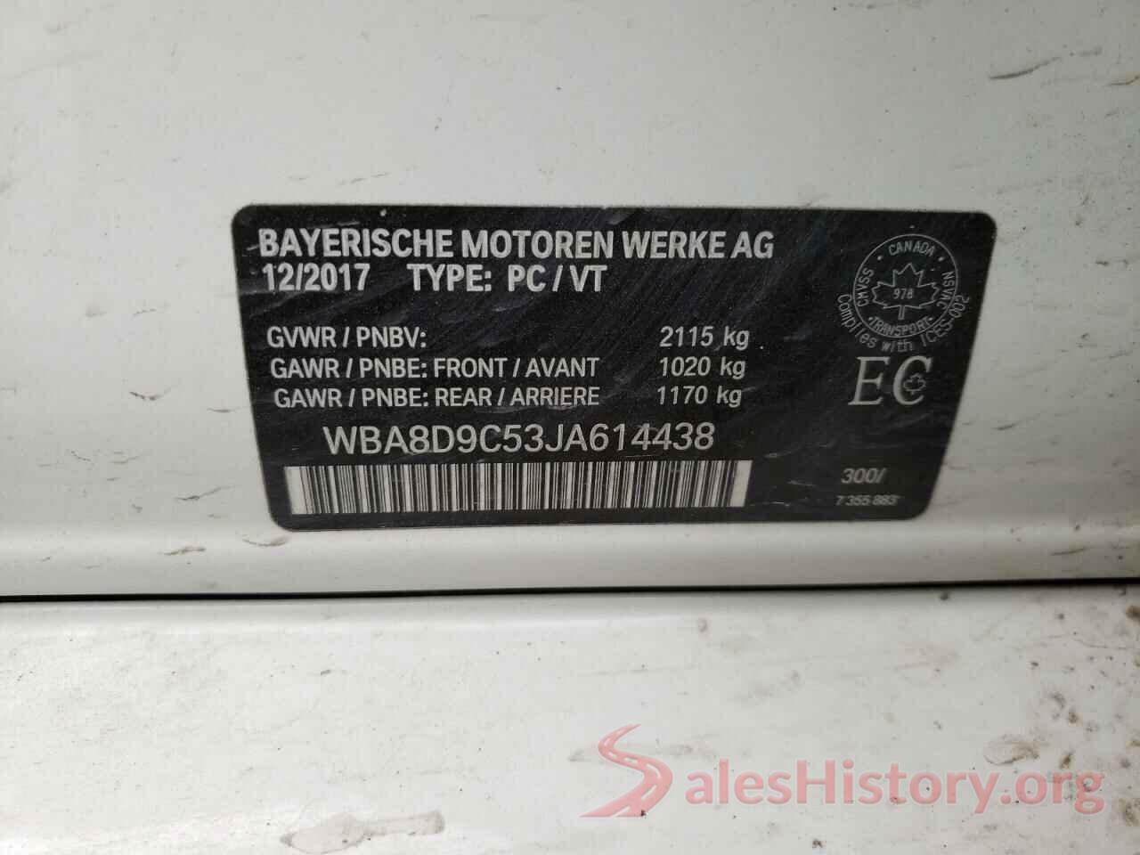 WBA8D9C53JA614438 2018 BMW 3 SERIES