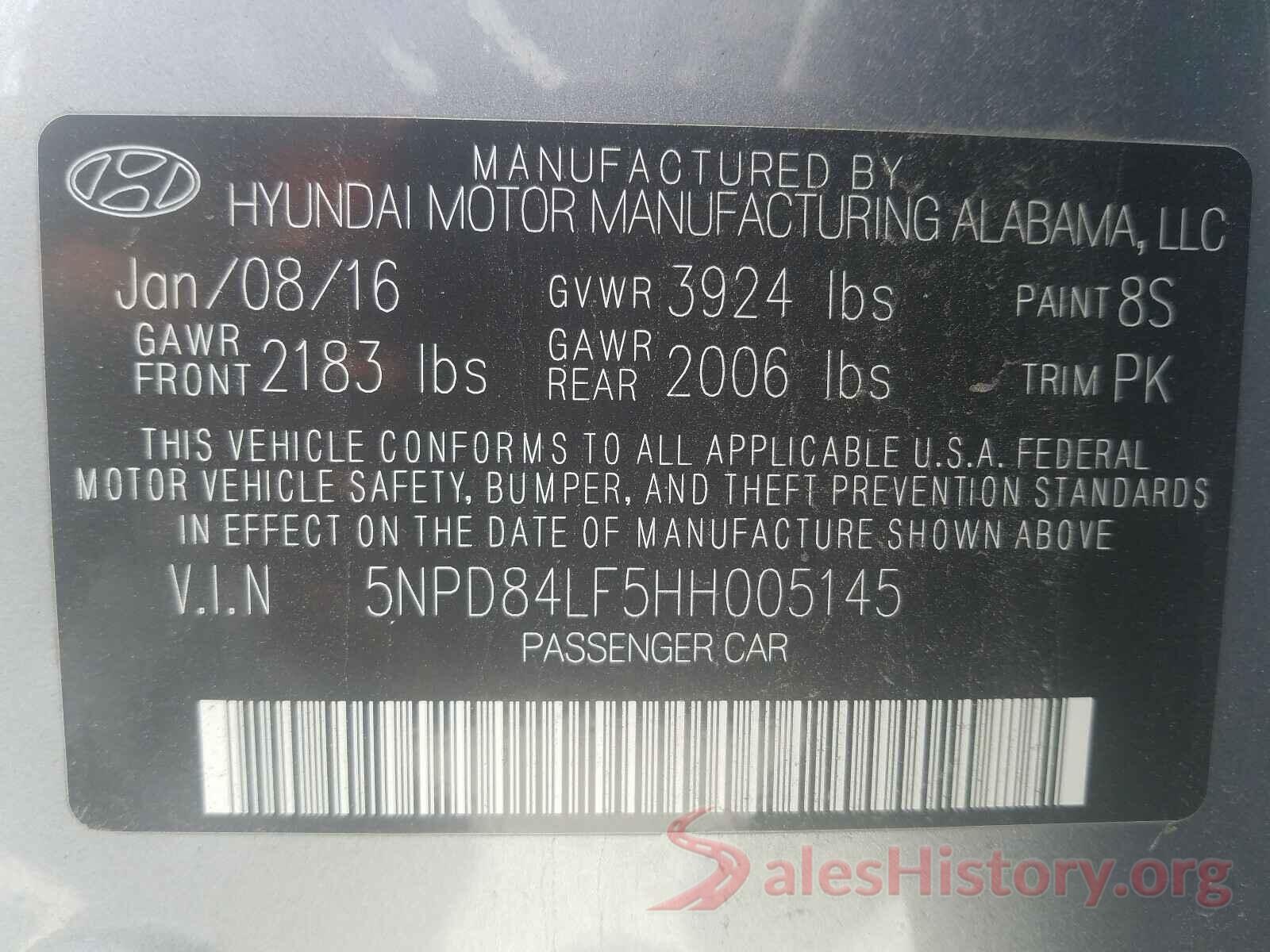 5NPD84LF5HH005145 2017 HYUNDAI ELANTRA