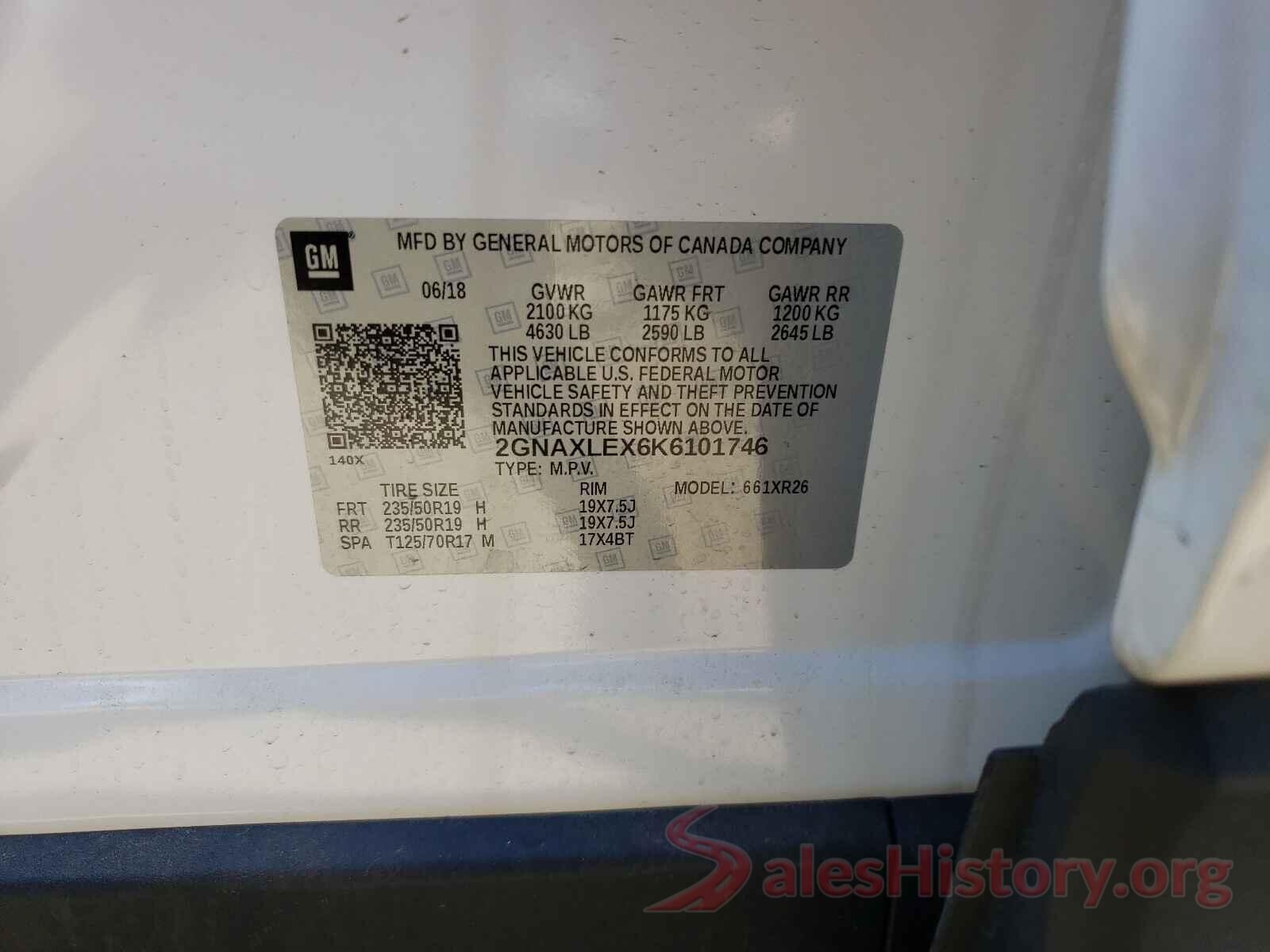 2GNAXLEX6K6101746 2019 CHEVROLET EQUINOX