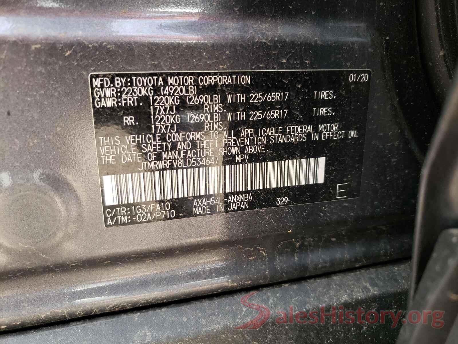 JTMRWRFV8LD534647 2020 TOYOTA RAV4