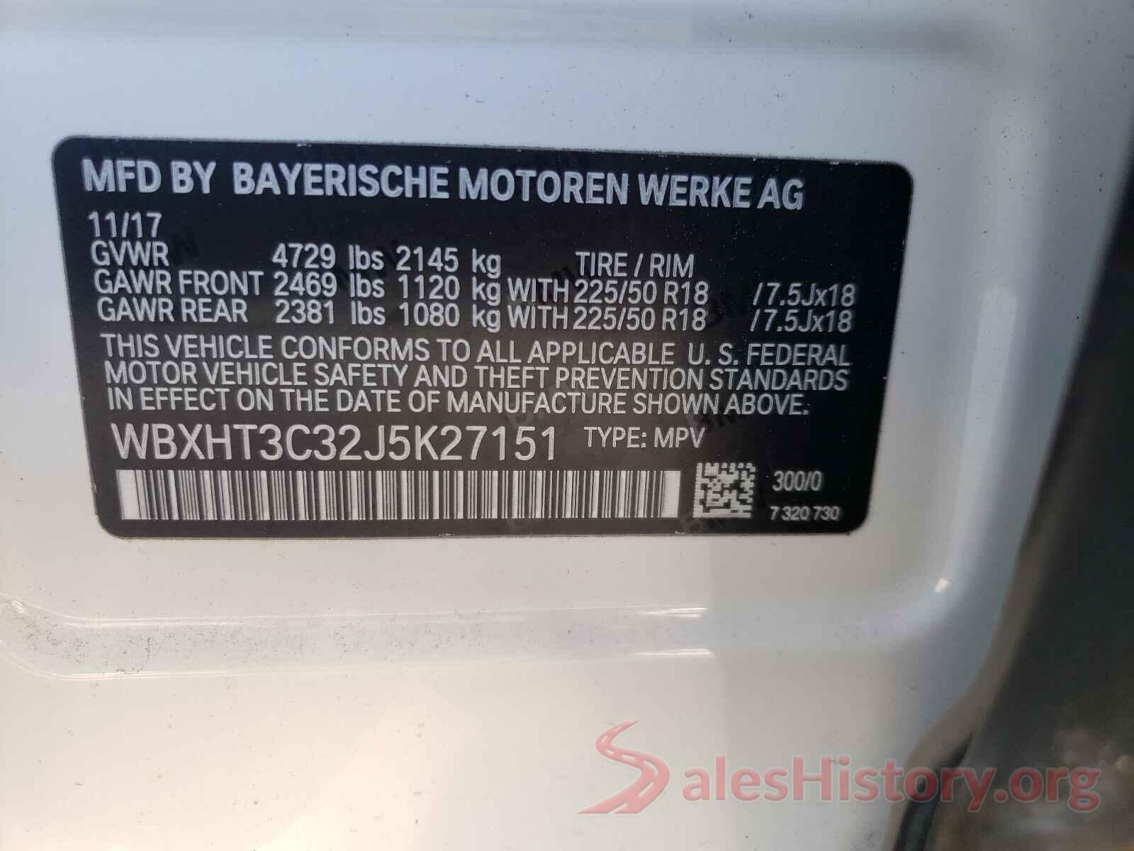 WBXHT3C32J5K27151 2018 BMW X1