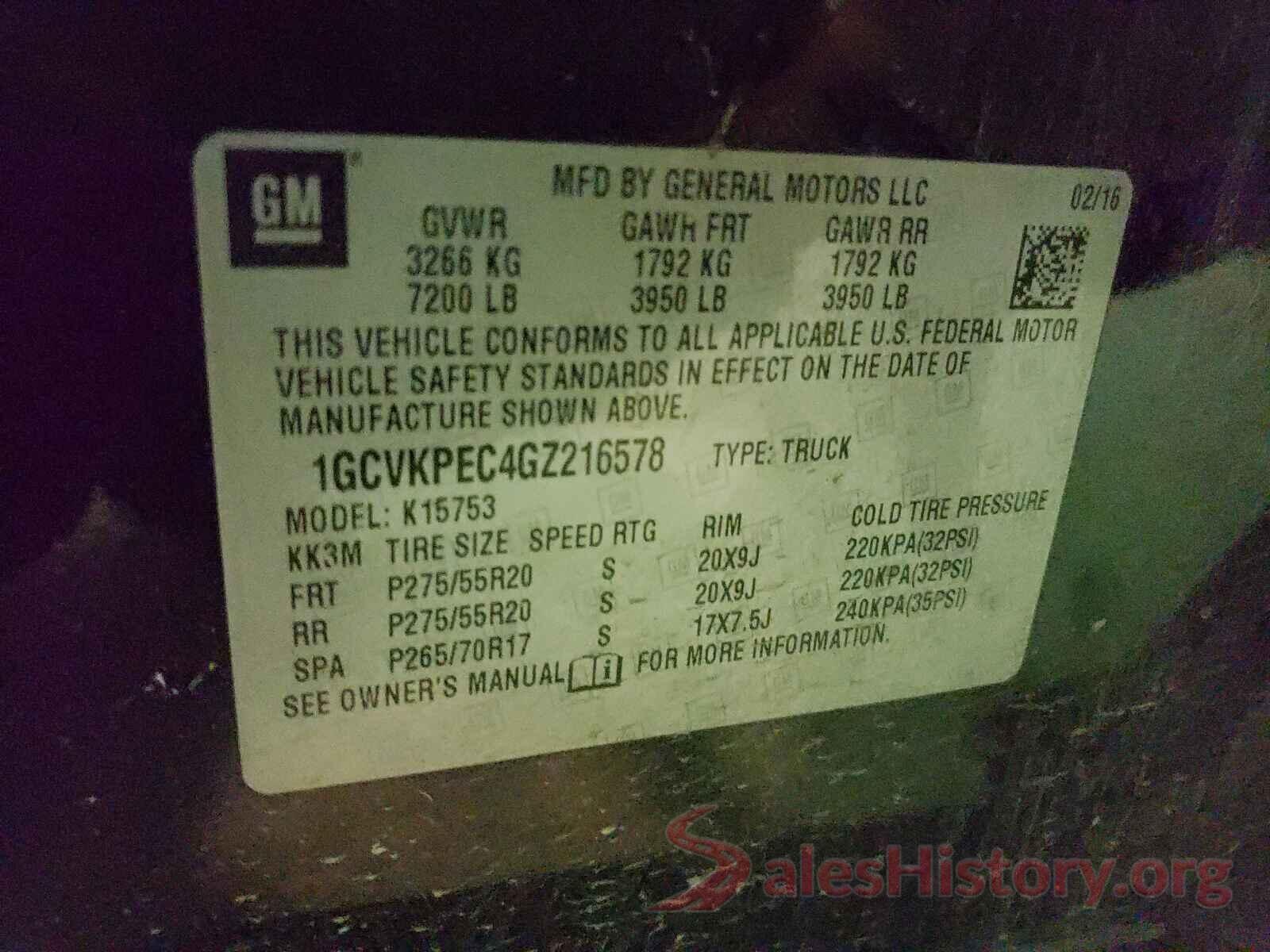 1GCVKPEC4GZ216578 2016 CHEVROLET SILVERADO