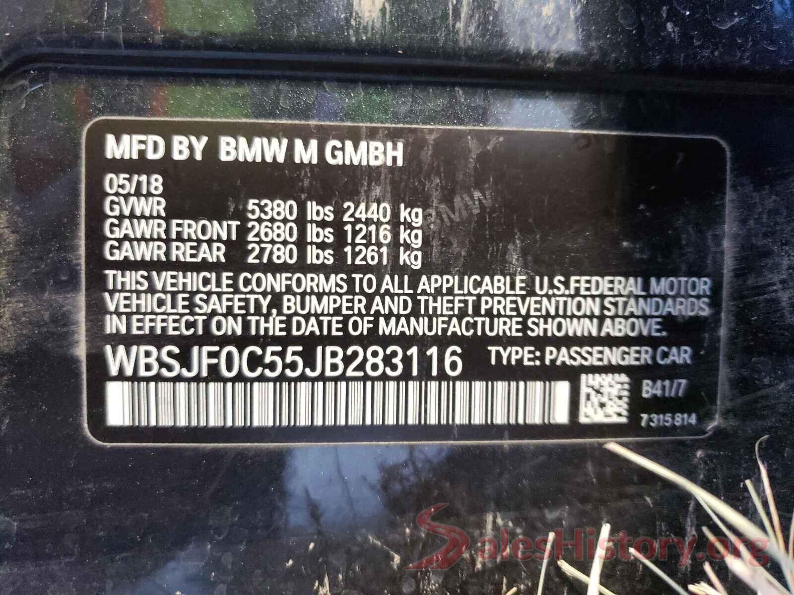 WBSJF0C55JB283116 2018 BMW M5