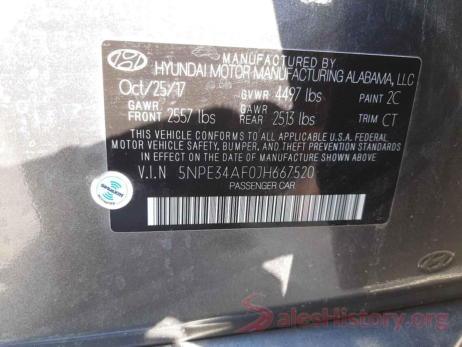 5NPE34AF0JH667520 2018 HYUNDAI SONATA