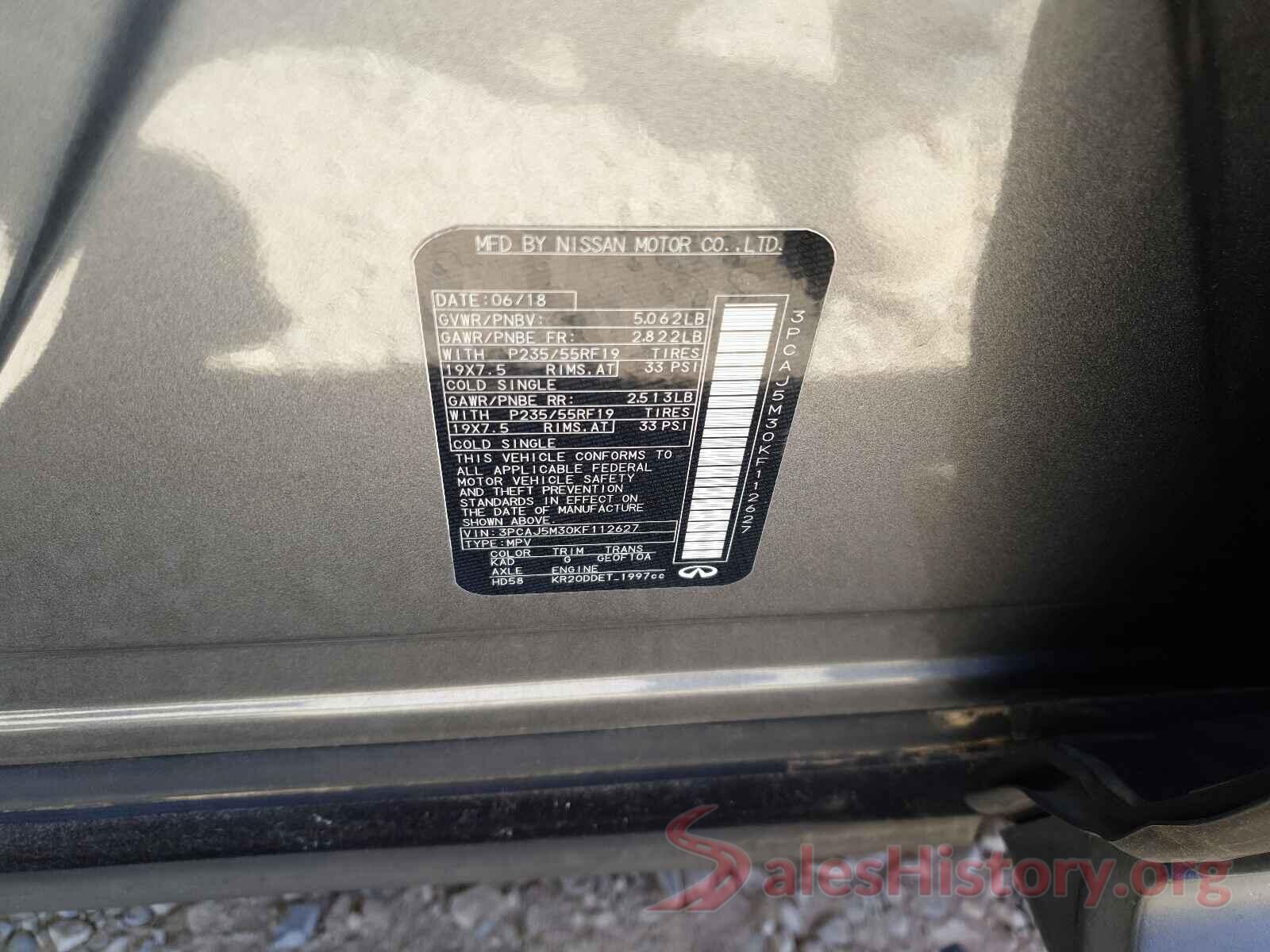 3PCAJ5M30KF112627 2019 INFINITI QX50