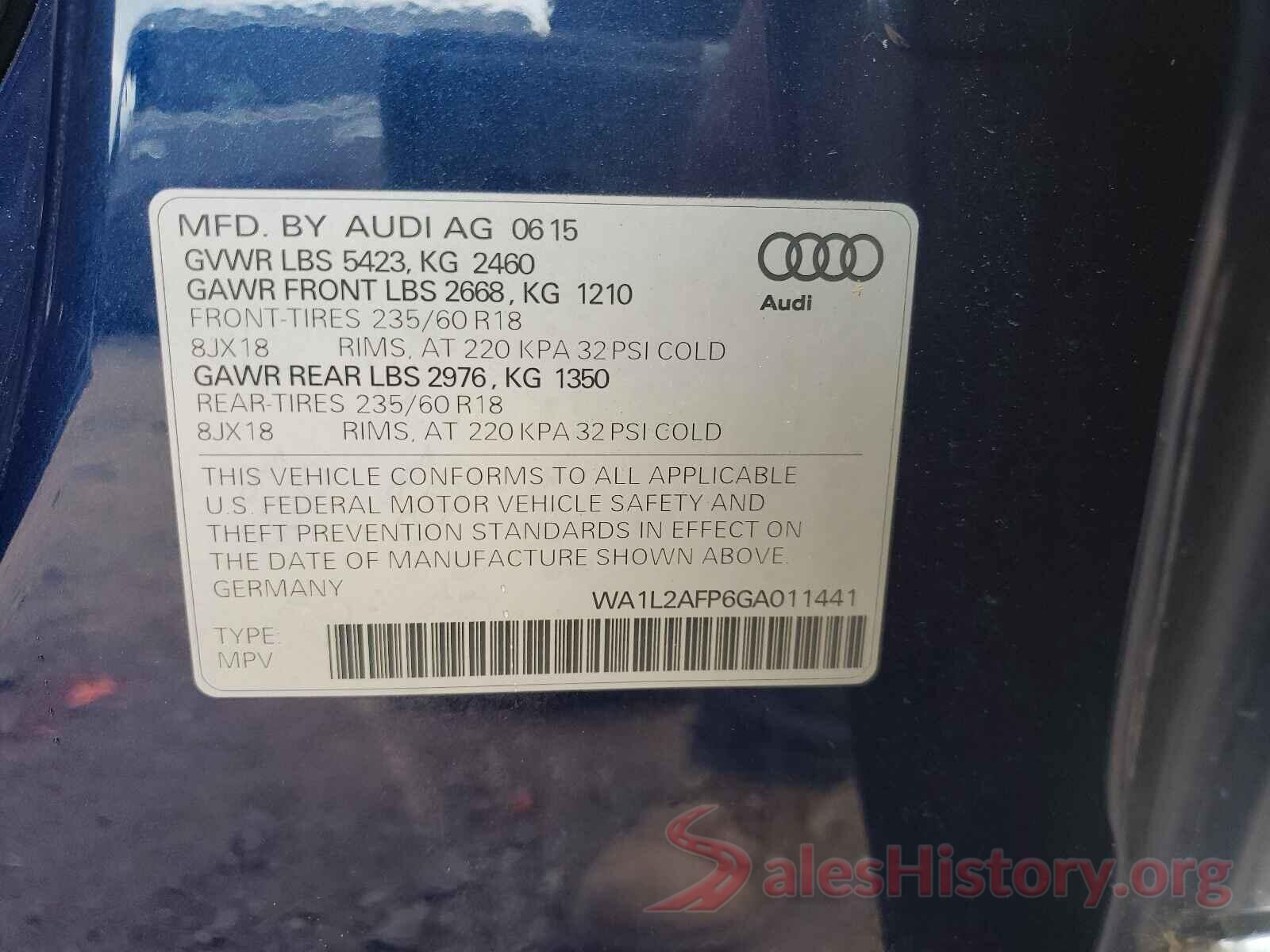 WA1L2AFP6GA011441 2016 AUDI Q5