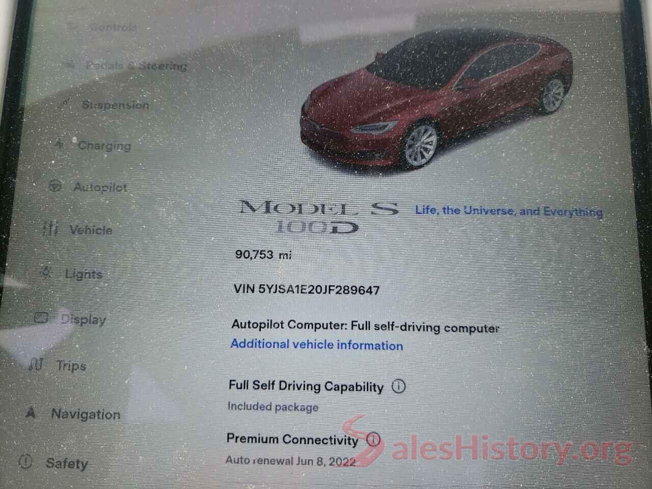 5YJSA1E20JF289647 2018 TESLA MODEL S