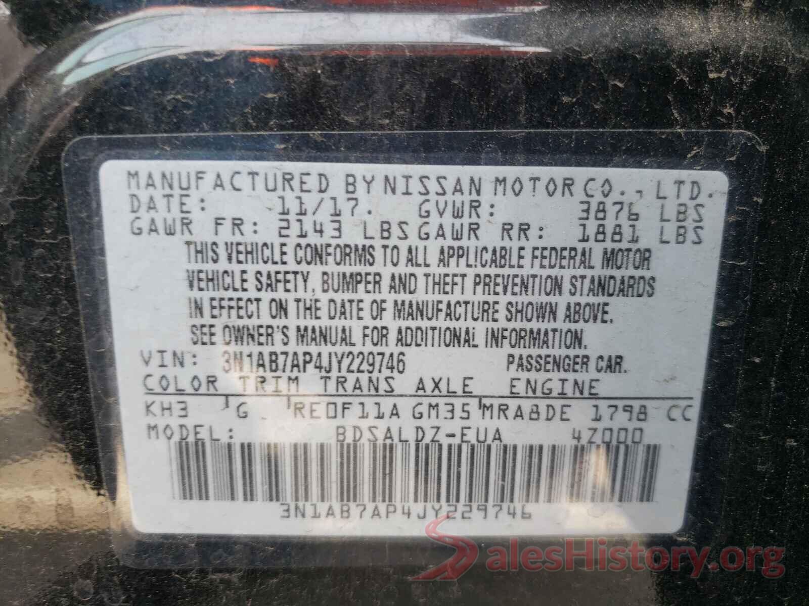 3N1AB7AP4JY229746 2018 NISSAN SENTRA