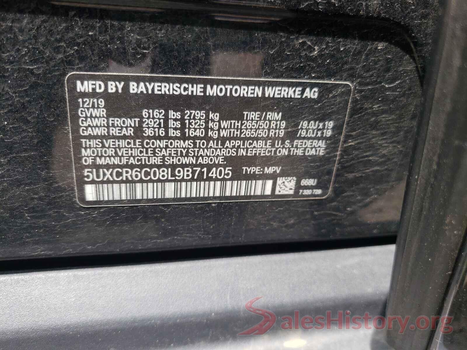 5UXCR6C08L9B71405 2020 BMW X5