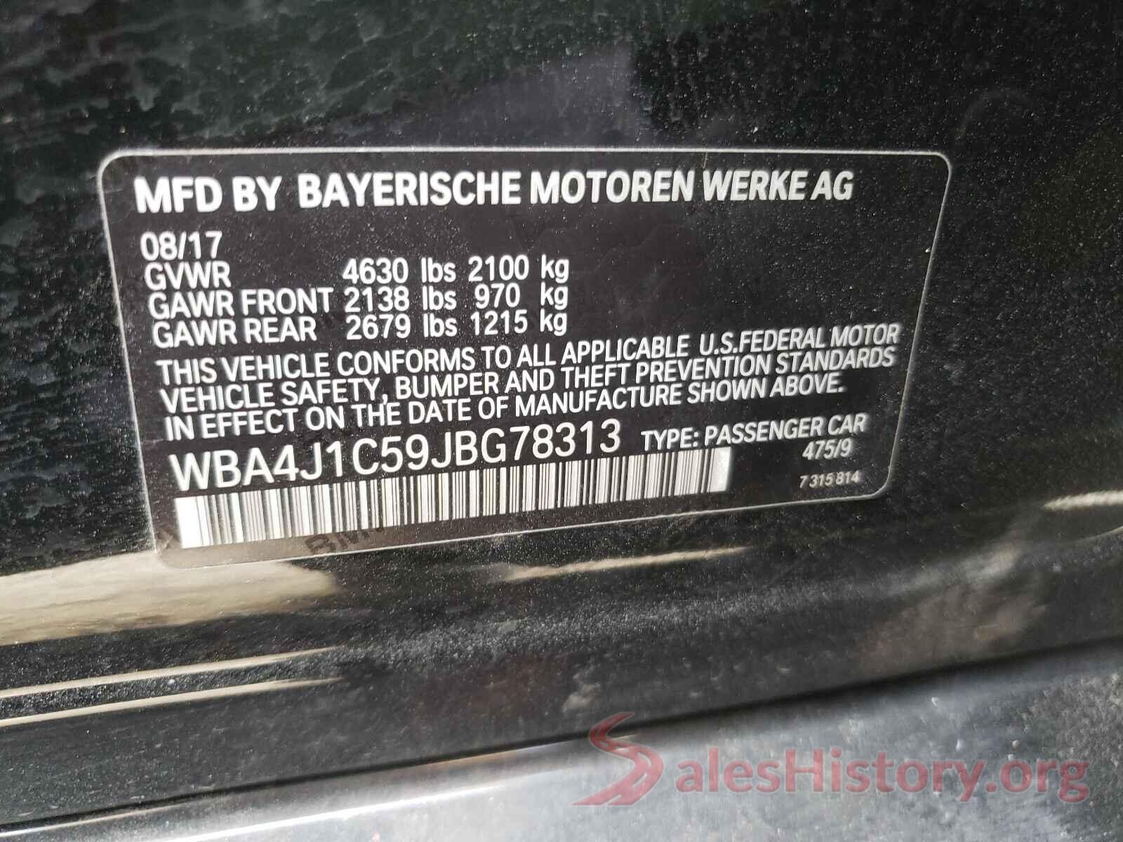 WBA4J1C59JBG78313 2018 BMW 4 SERIES