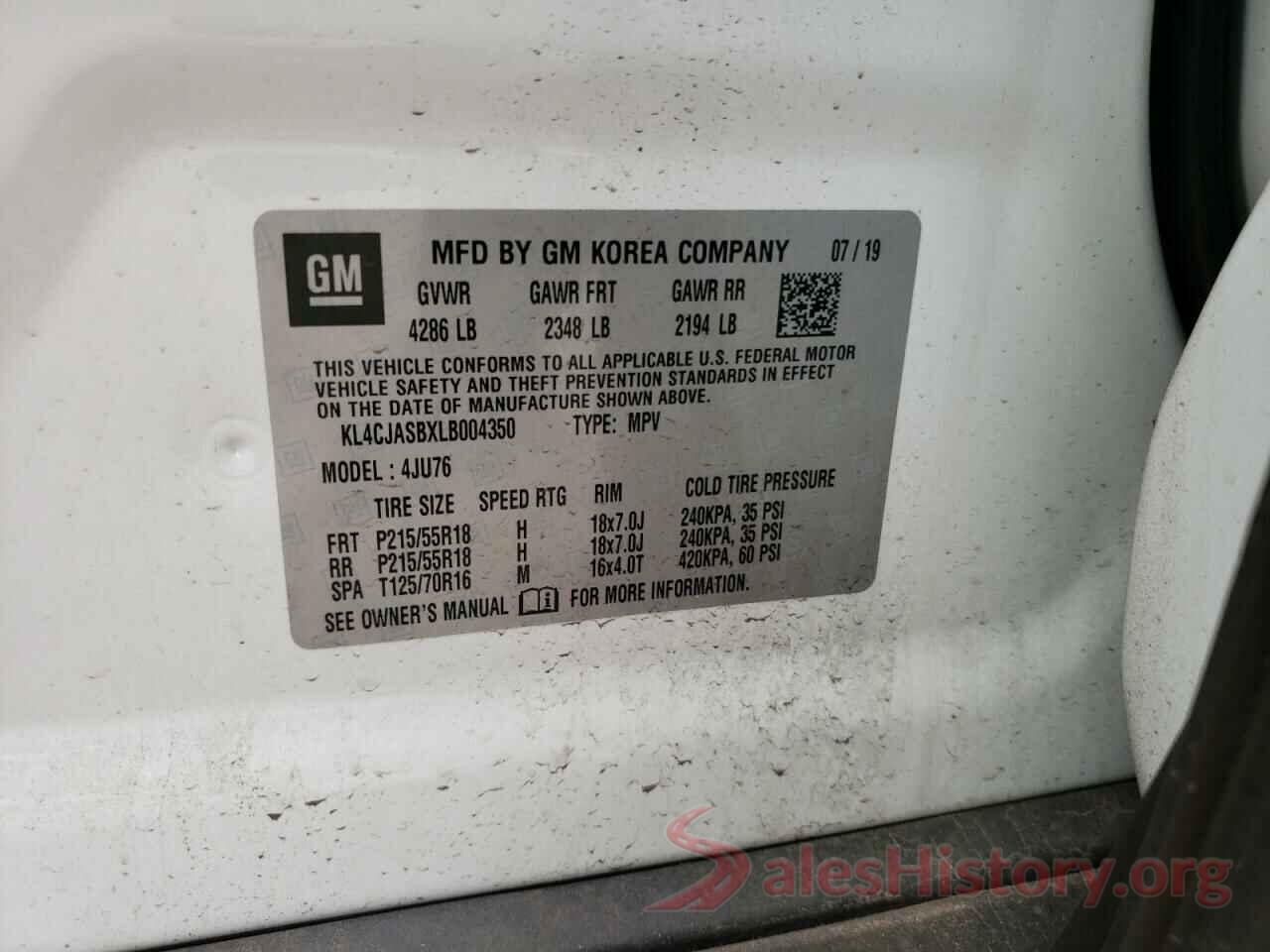 KL4CJASBXLB004350 2020 BUICK ENCORE