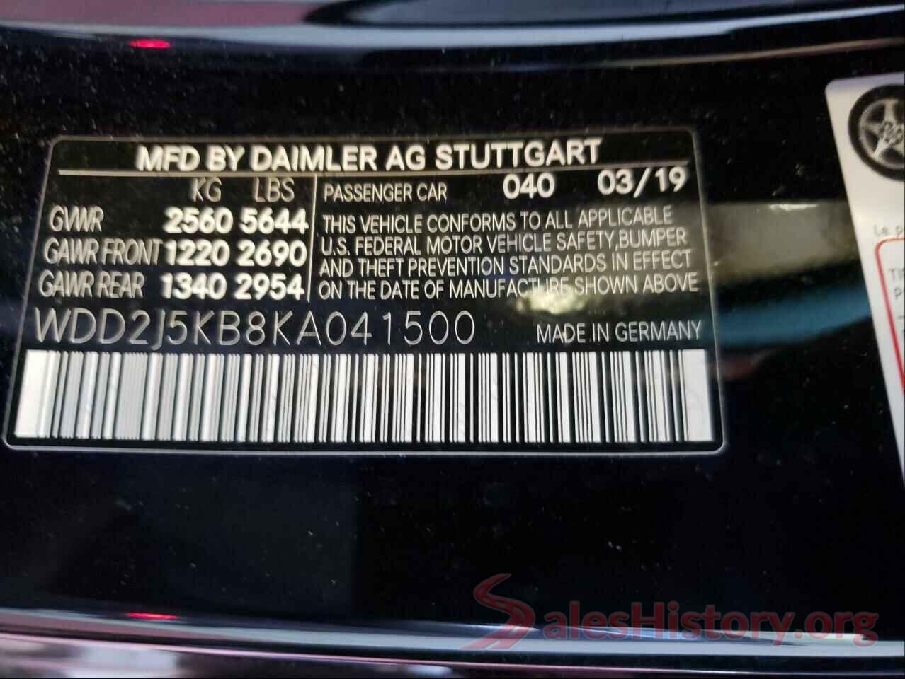 WDD2J5KB8KA041500 2019 MERCEDES-BENZ CLC-CLASS