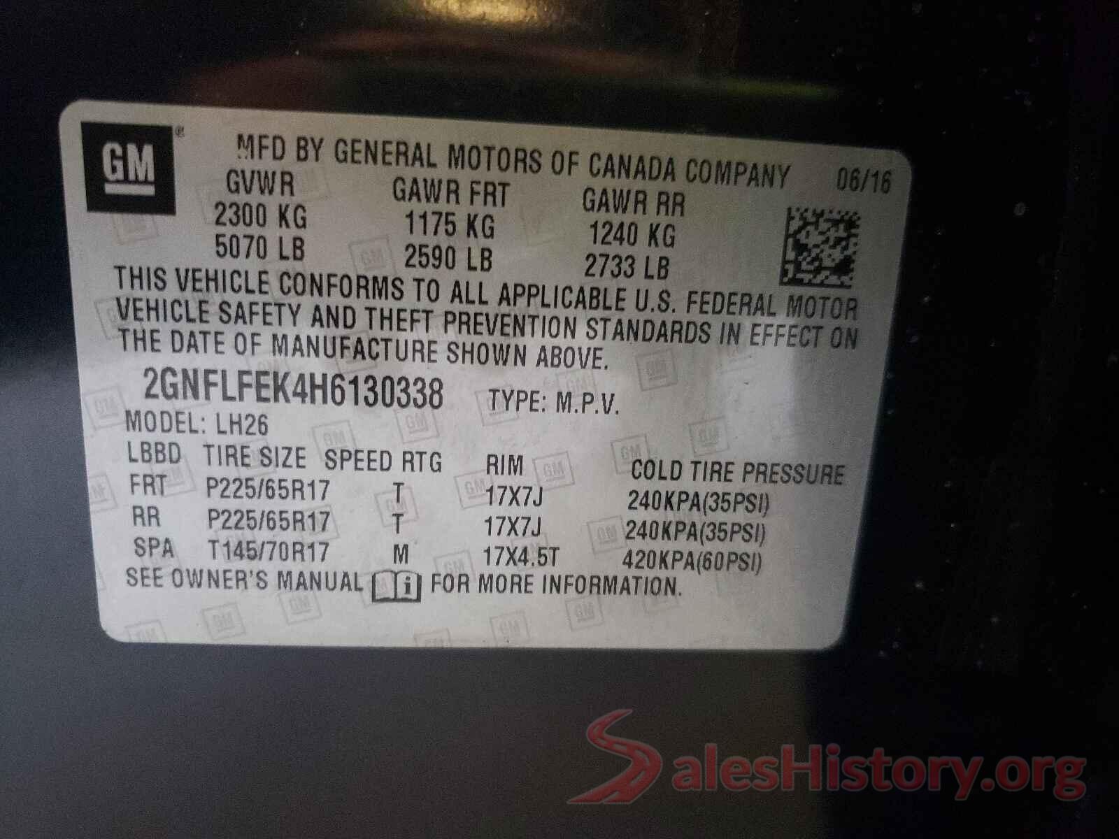 2GNFLFEK4H6130338 2017 CHEVROLET EQUINOX