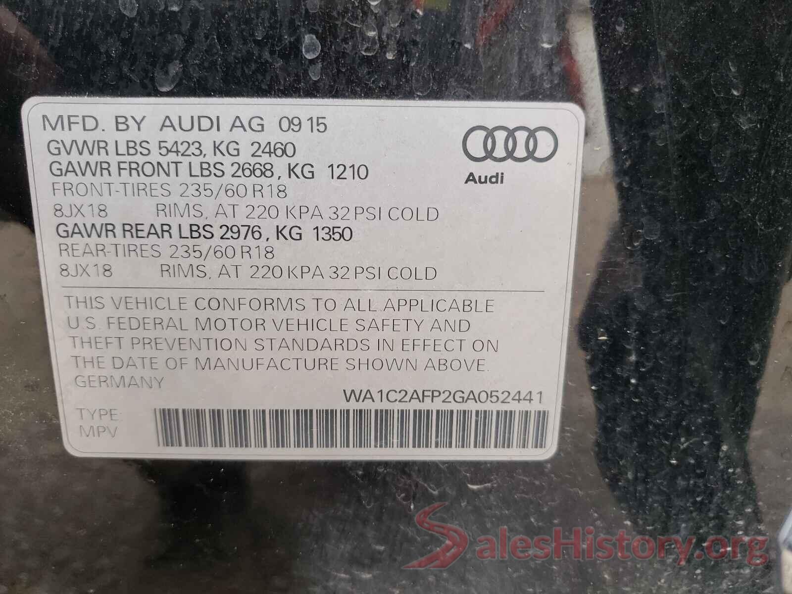 WA1C2AFP2GA052441 2016 AUDI Q5