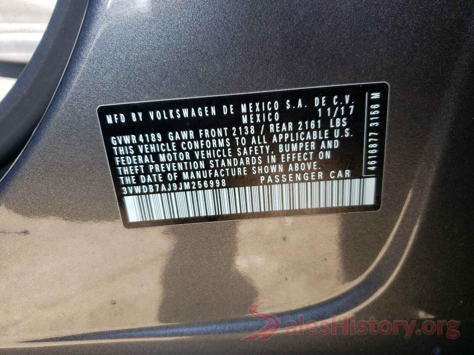 3VWDB7AJ9JM256998 2018 VOLKSWAGEN JETTA