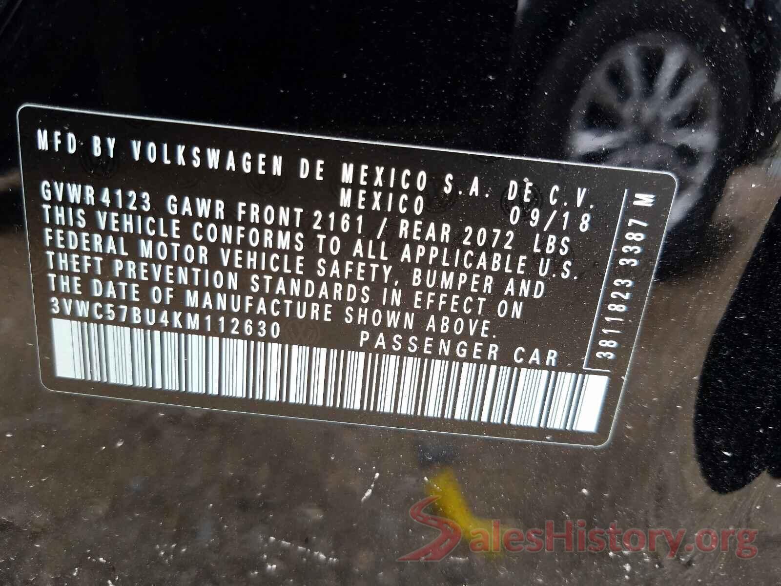 3VWC57BU4KM112630 2019 VOLKSWAGEN JETTA