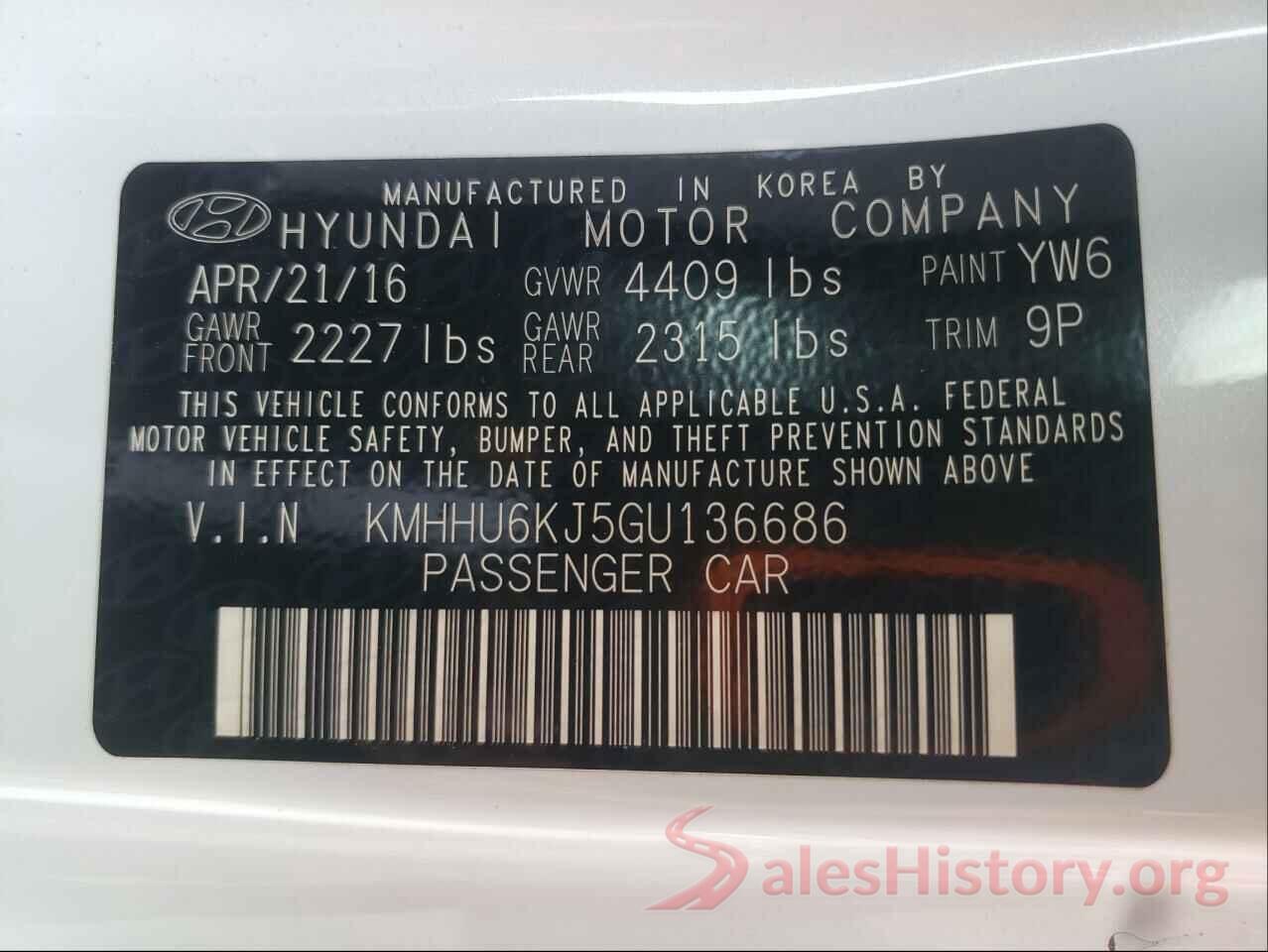 KMHHU6KJ5GU136686 2016 HYUNDAI GENESIS