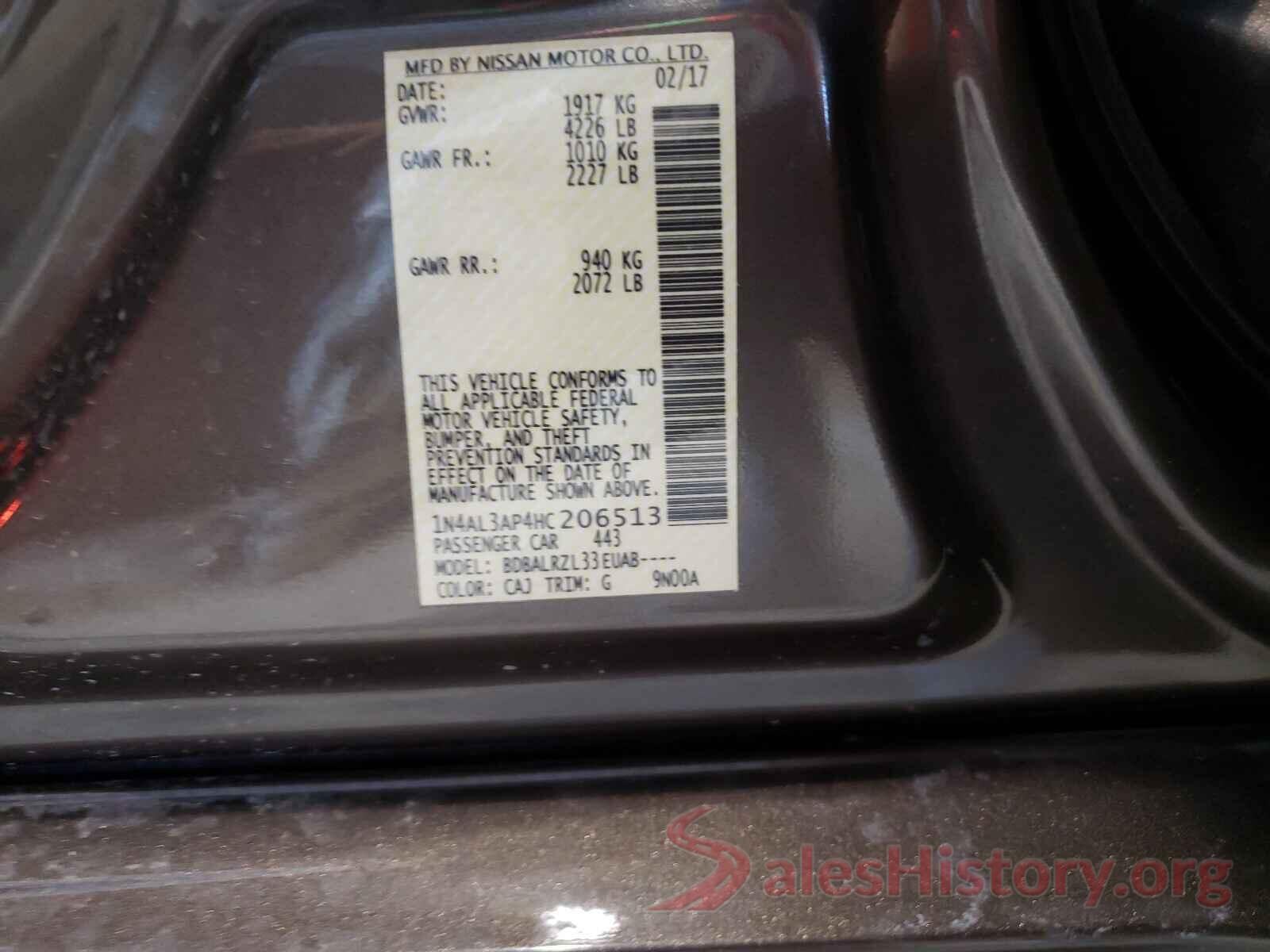 1N4AL3AP4HC206513 2017 NISSAN ALTIMA