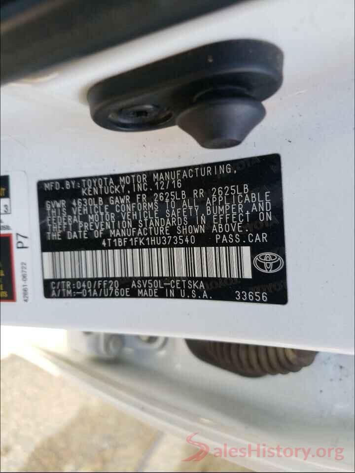 4T1BF1FK1HU373540 2017 TOYOTA CAMRY