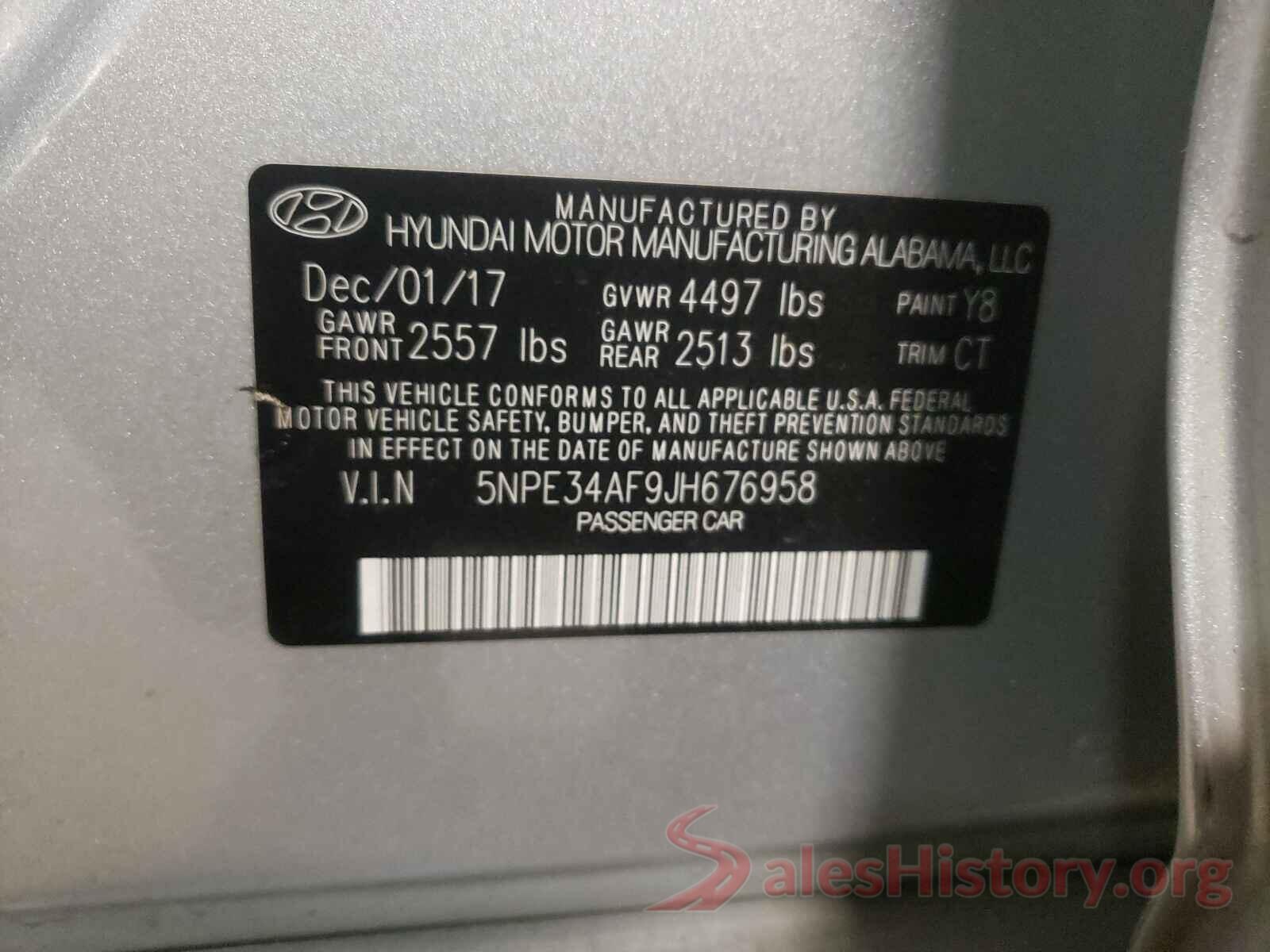 5NPE34AF9JH676958 2018 HYUNDAI SONATA