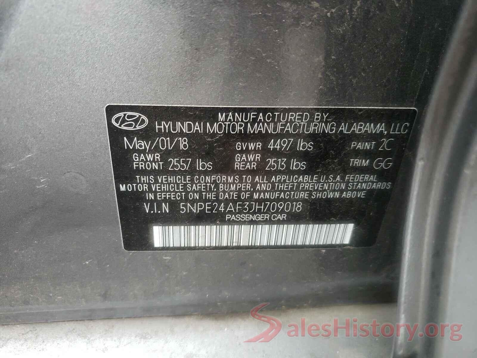 5NPE24AF3JH709018 2018 HYUNDAI SONATA