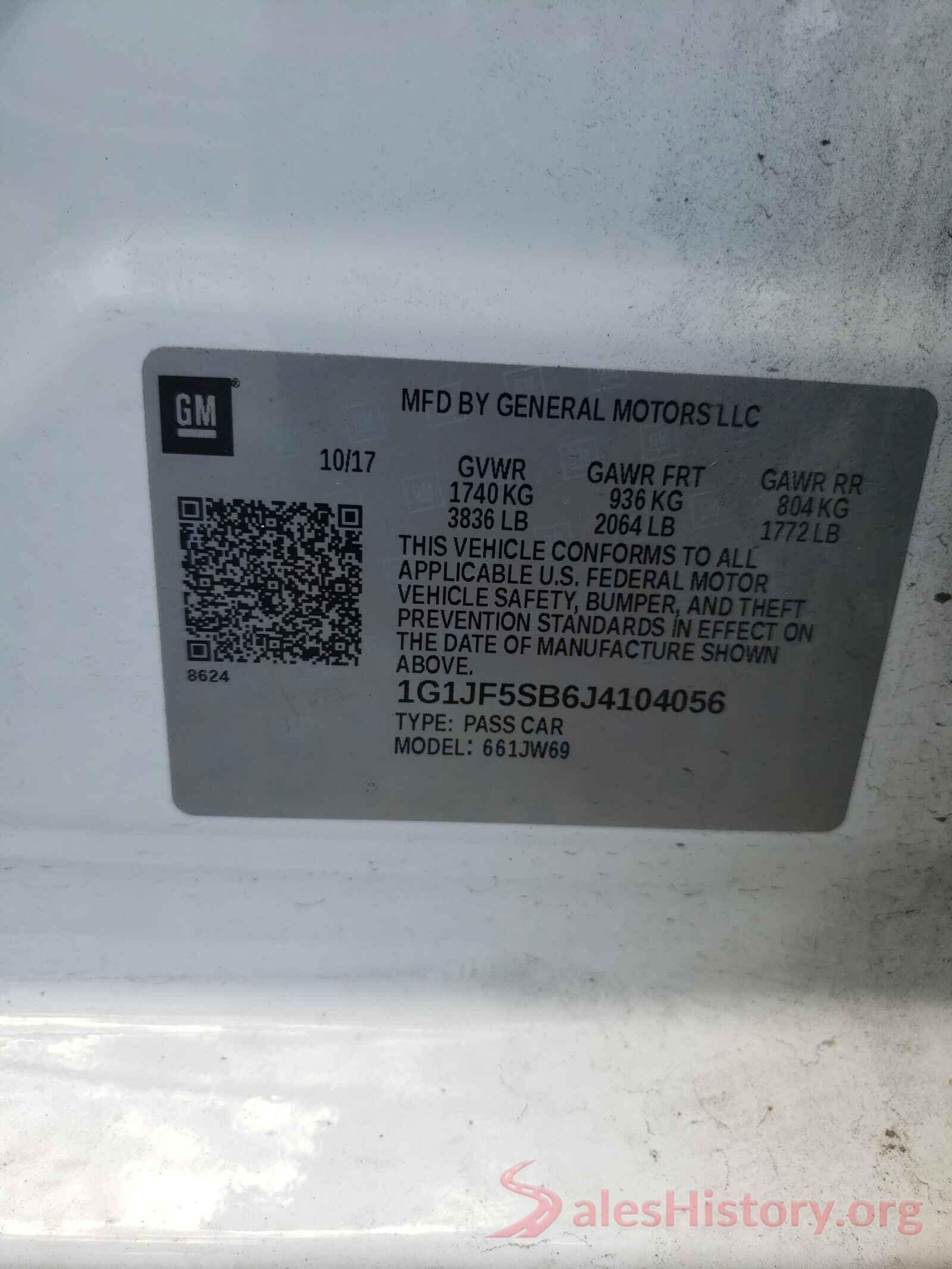 1G1JF5SB6J4104056 2018 CHEVROLET SONIC