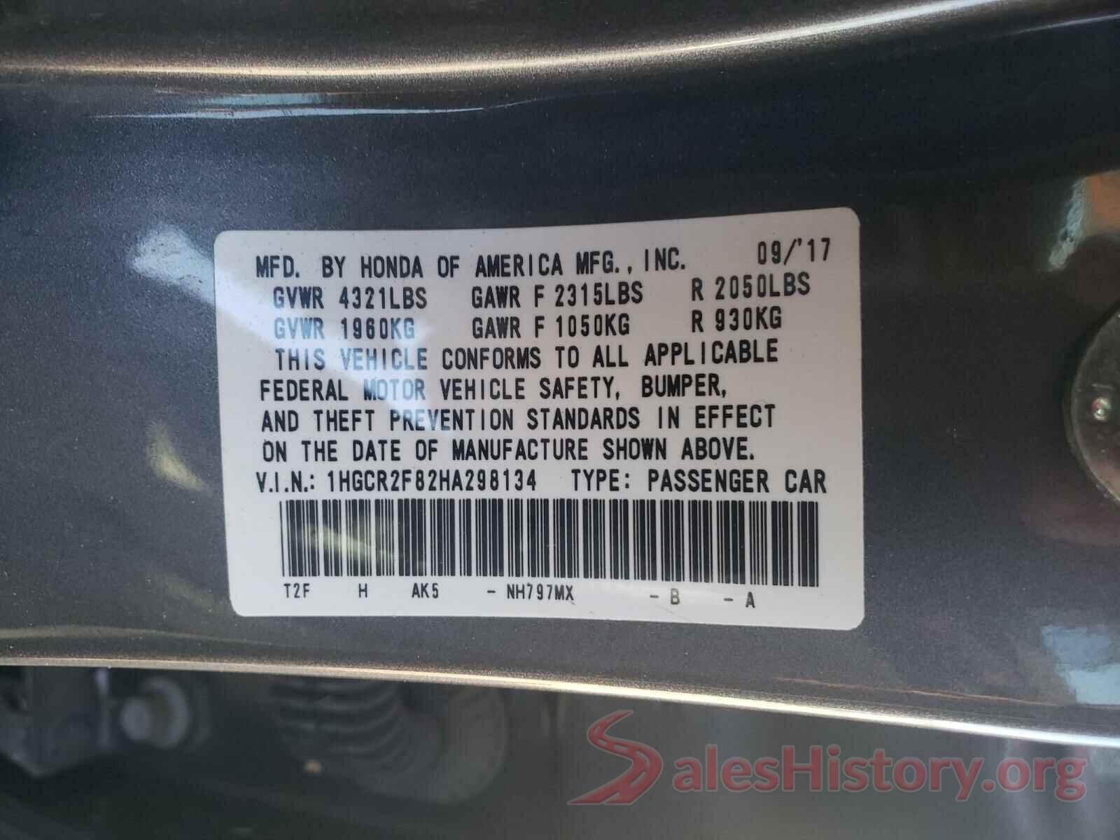 1HGCR2F82HA298134 2017 HONDA ACCORD