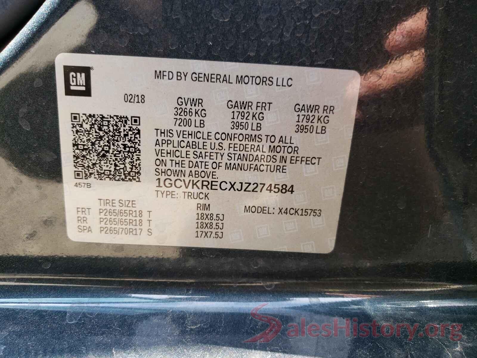 1GCVKRECXJZ274584 2018 CHEVROLET SILVERADO