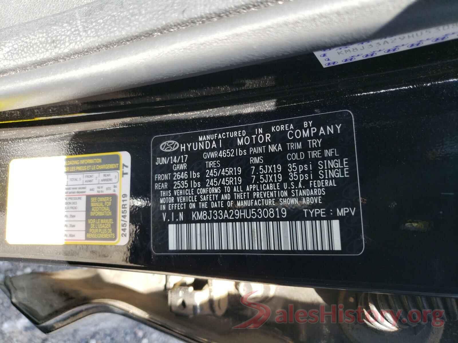 KM8J33A29HU530819 2017 HYUNDAI TUCSON